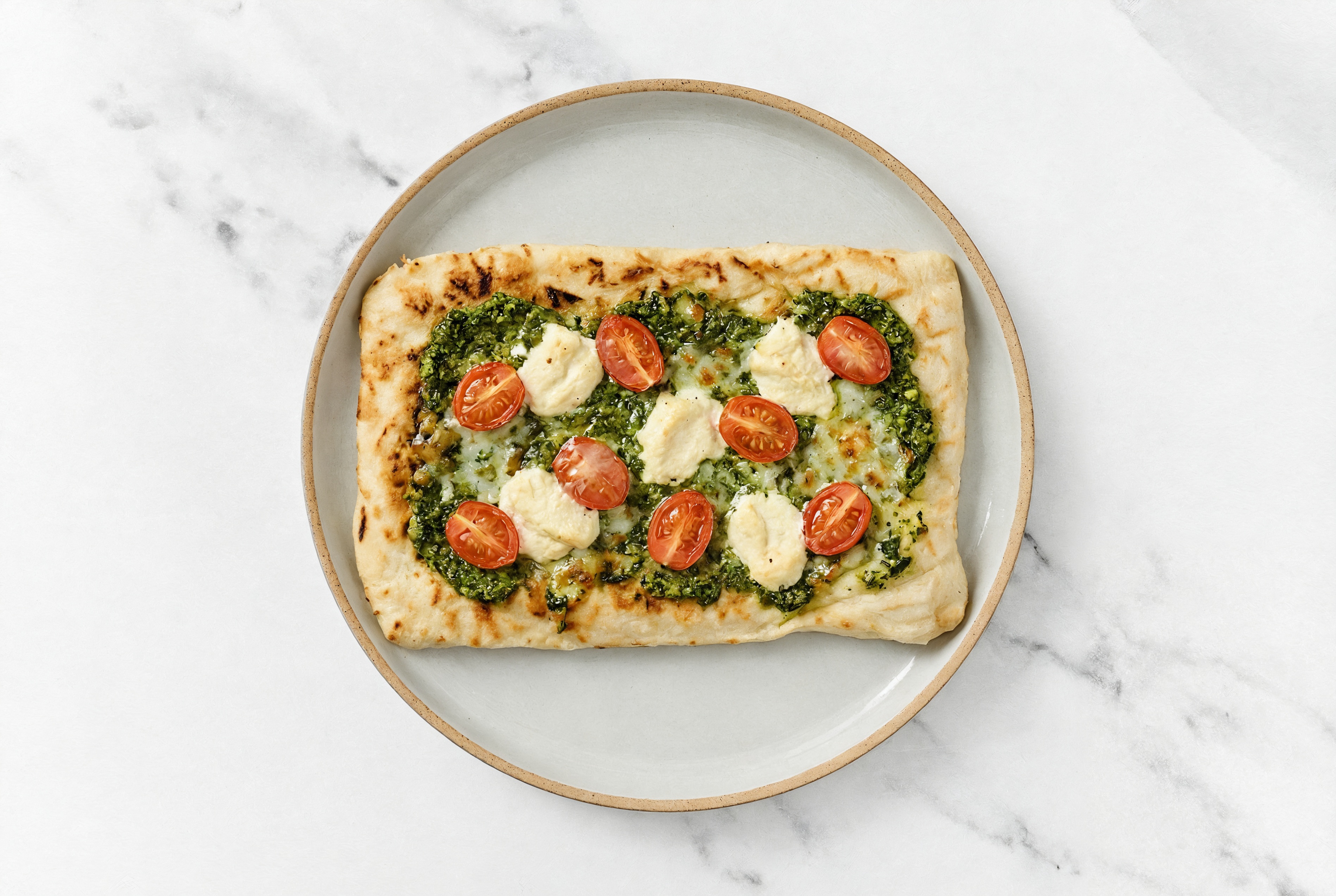 Herby Red, White + Green Wood Grilled Pizza Crusts