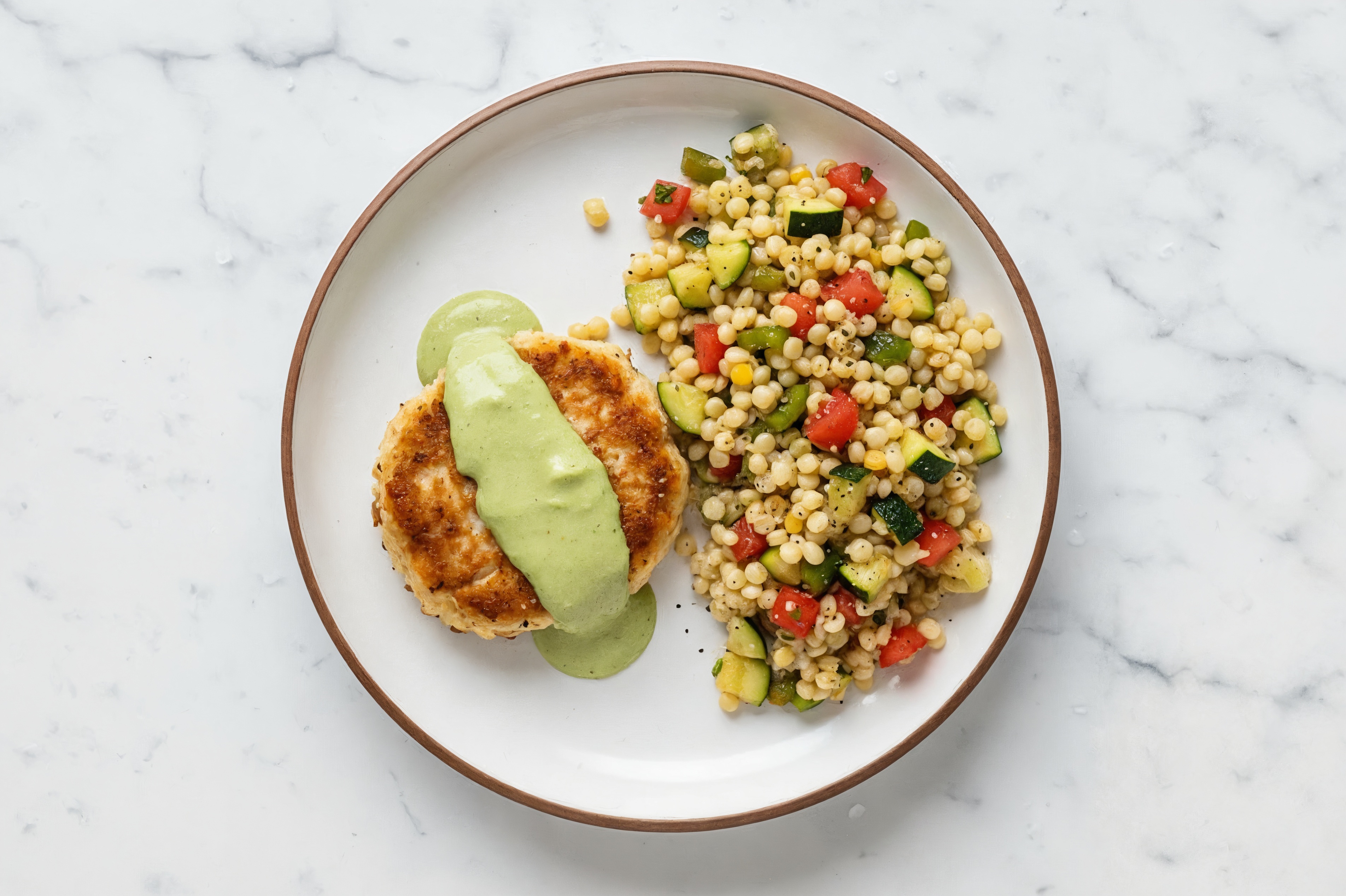 Green Goddess Snow Crab Cakes + Fresh Fiesta Cous