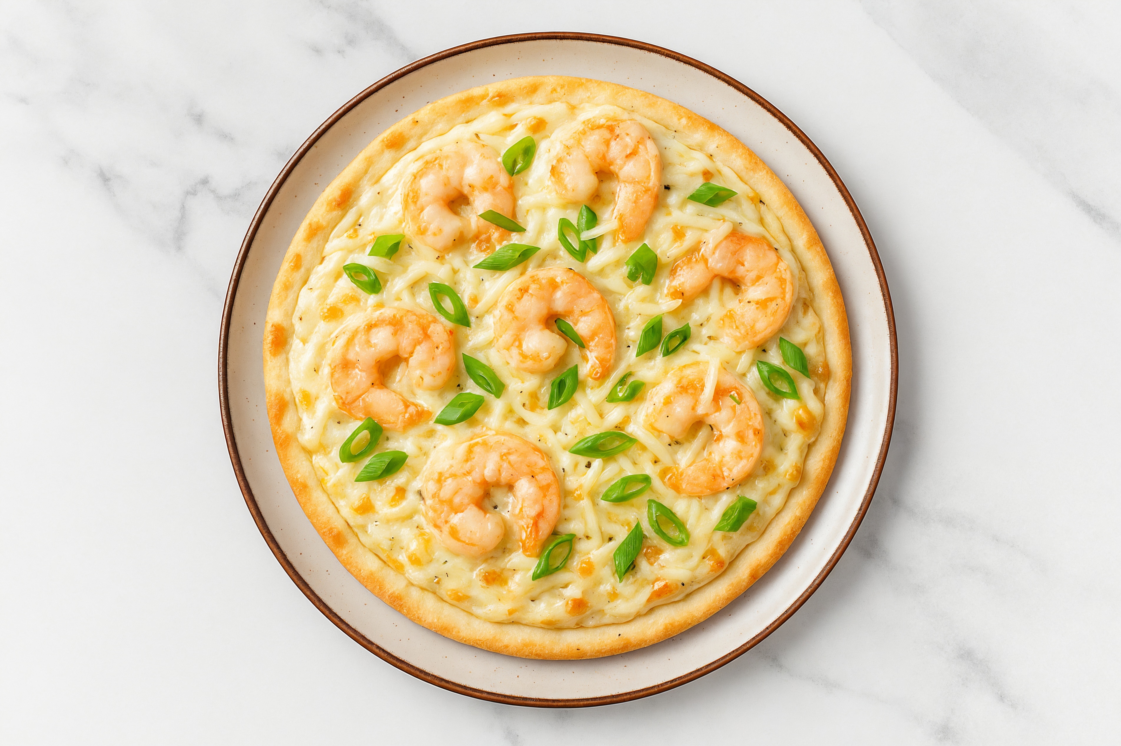 Cheesy Gulf Shrimp Gluten-Free Pizza with Scallions
