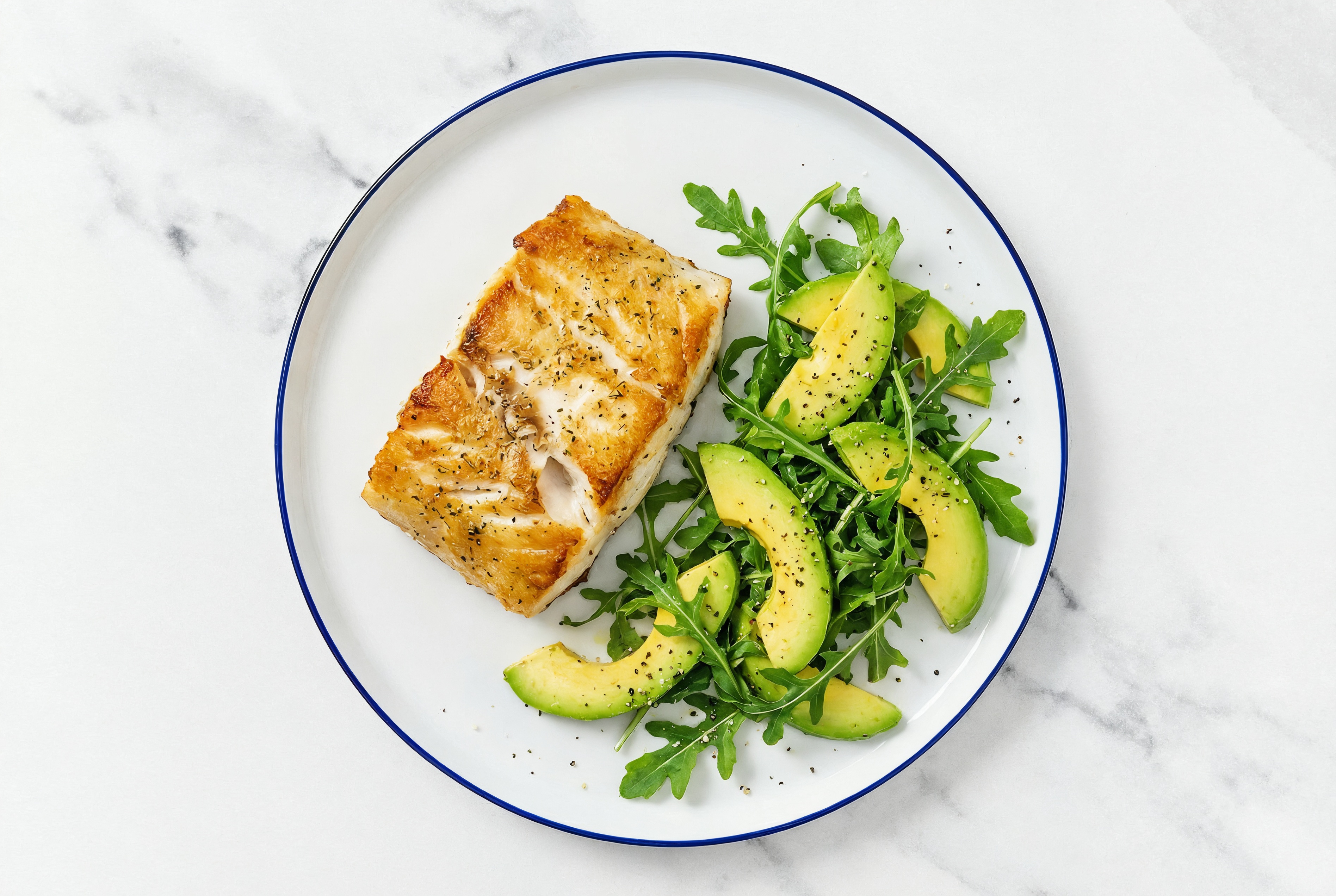 Herby Ranch Barramundi + Lemony Avocado Salad