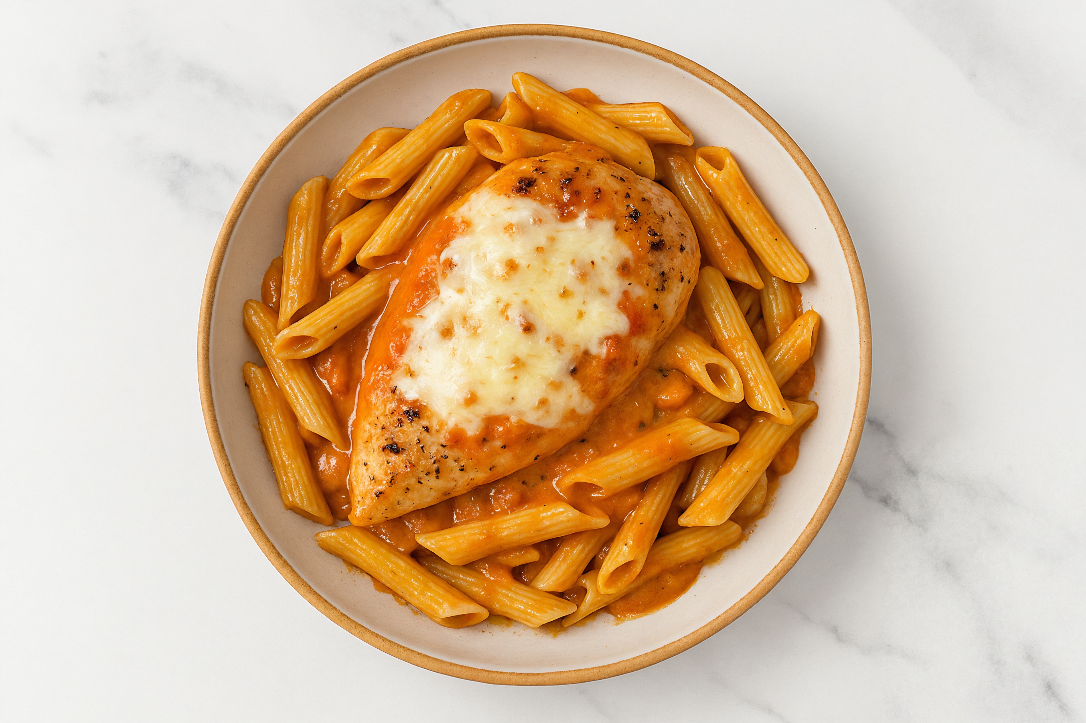 Stovetop Creamy Chicken Parm + Pasta with Shredded Mozzarella Cheese