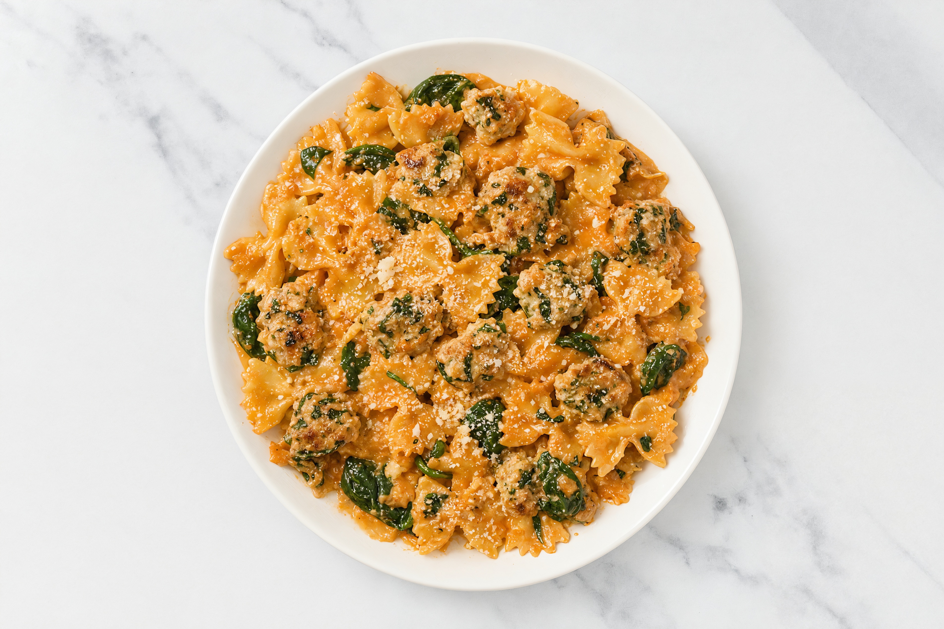 Tuscan Turkey Farfalle Pasta with Baby Spinach