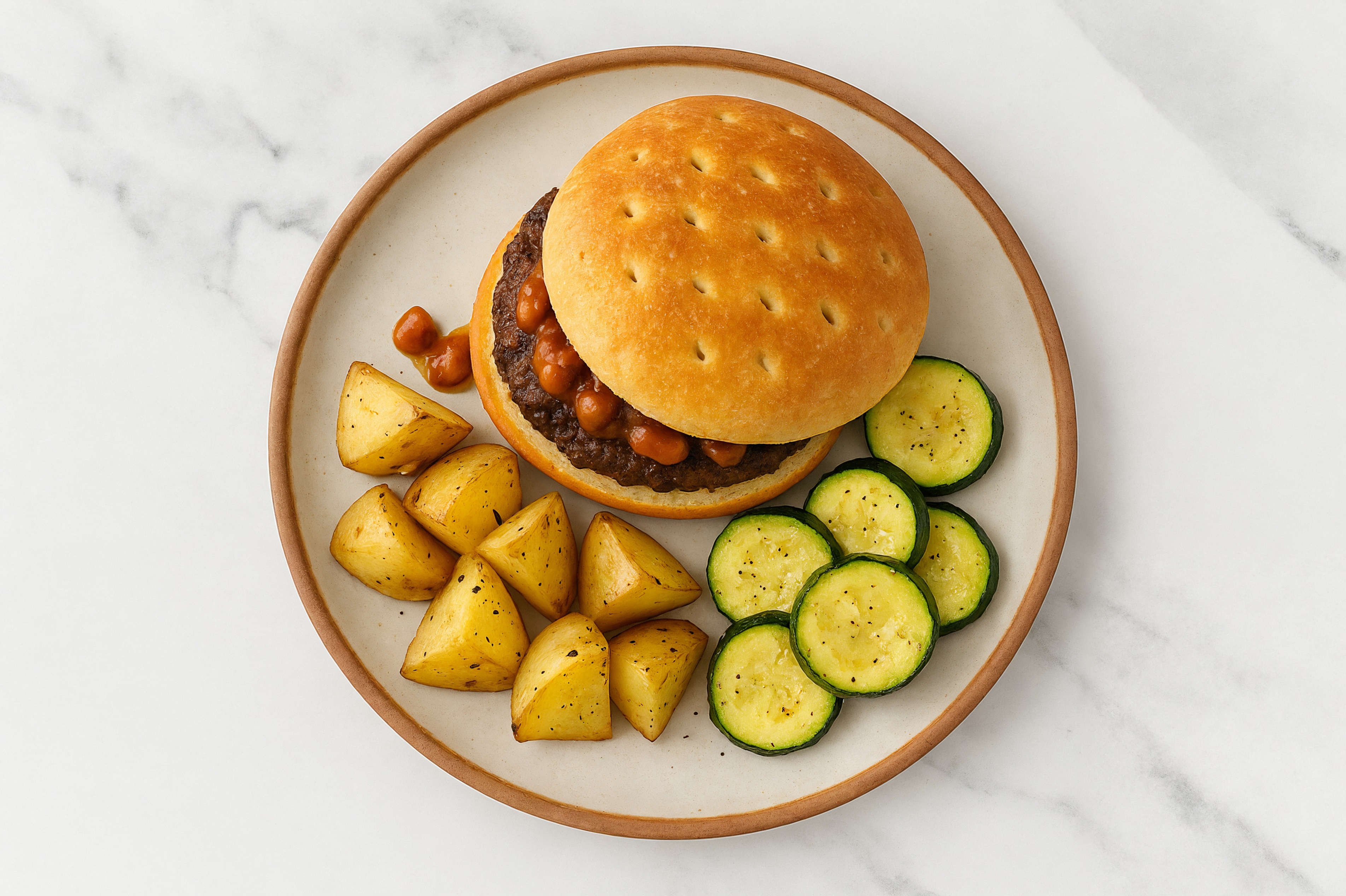 Herby Texas Cowboy Burger with Zucchini