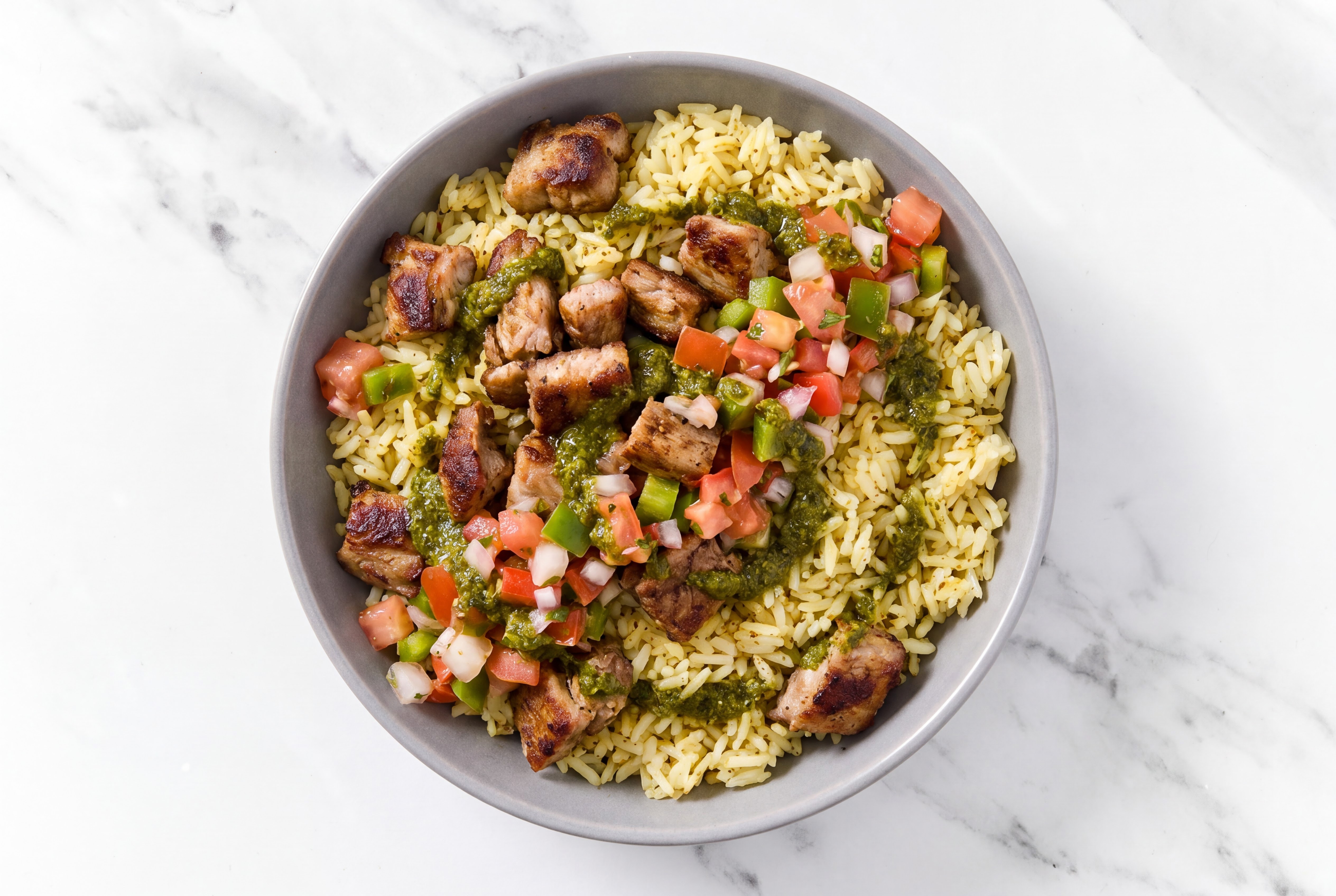 Carnitas Grain Bowl with Salsa & Zhoug