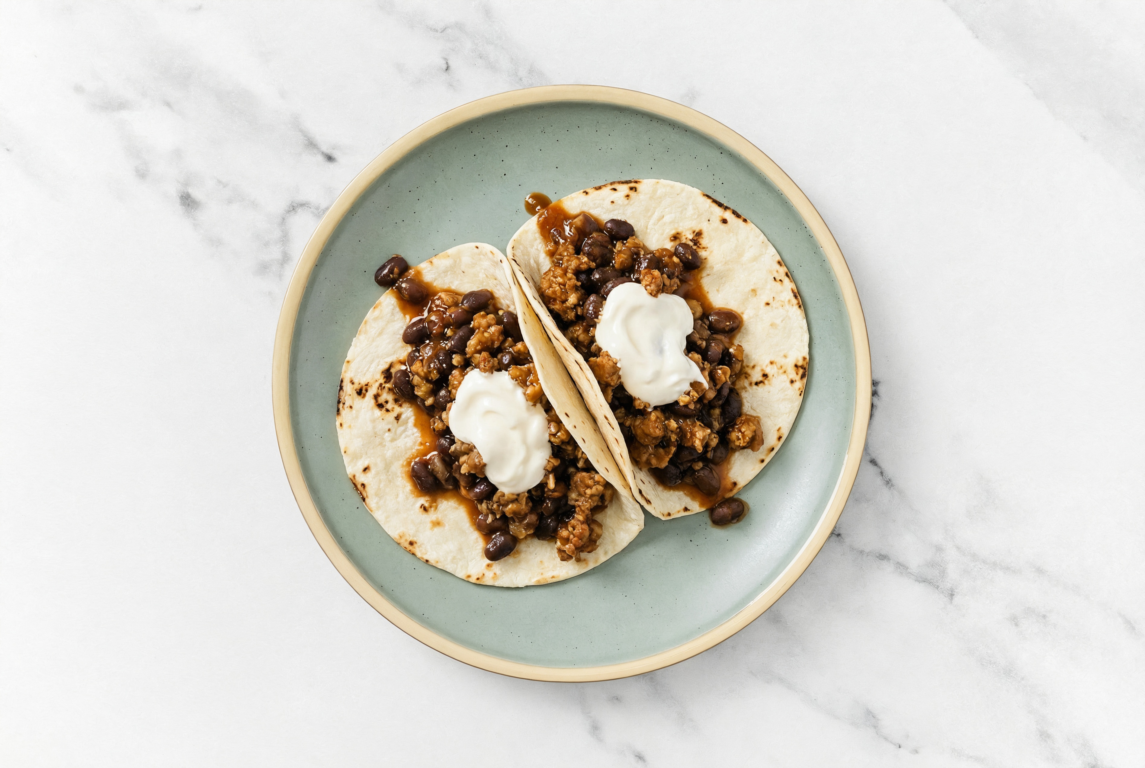  Ground Turkey Tacos with Crema & Cuban Spiced Black Beans