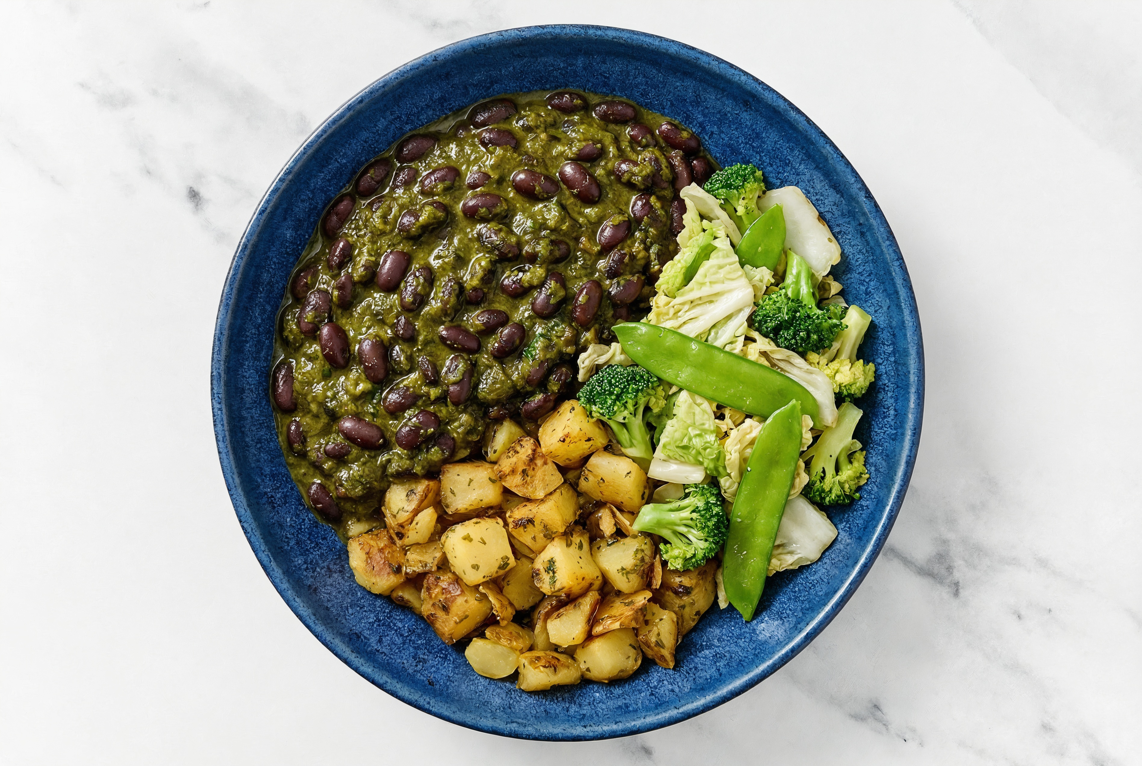 Black Bean Saag with Potatoes + Bok Choy