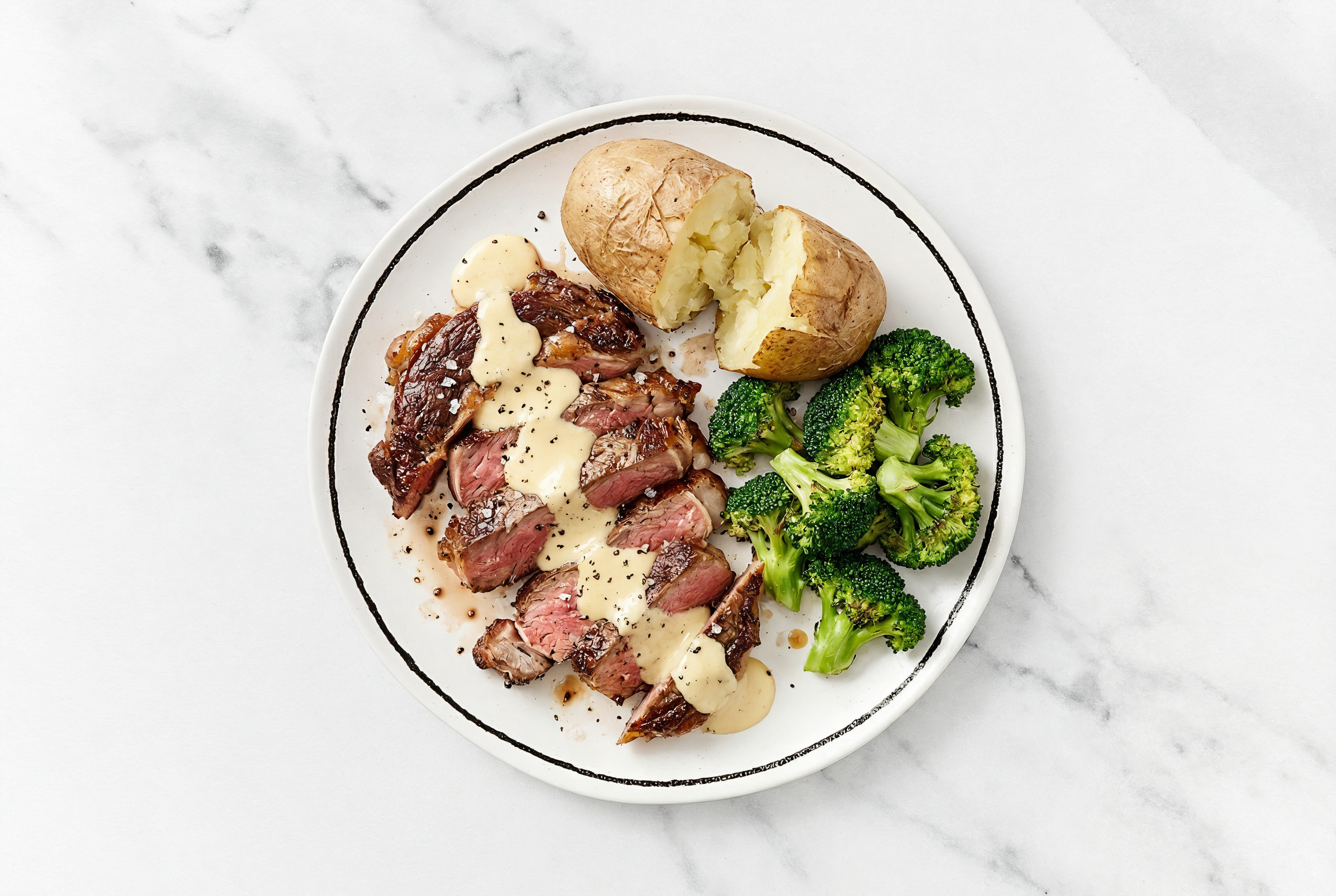 Ribeye with Organic Broccoli + Creamy Horseradish