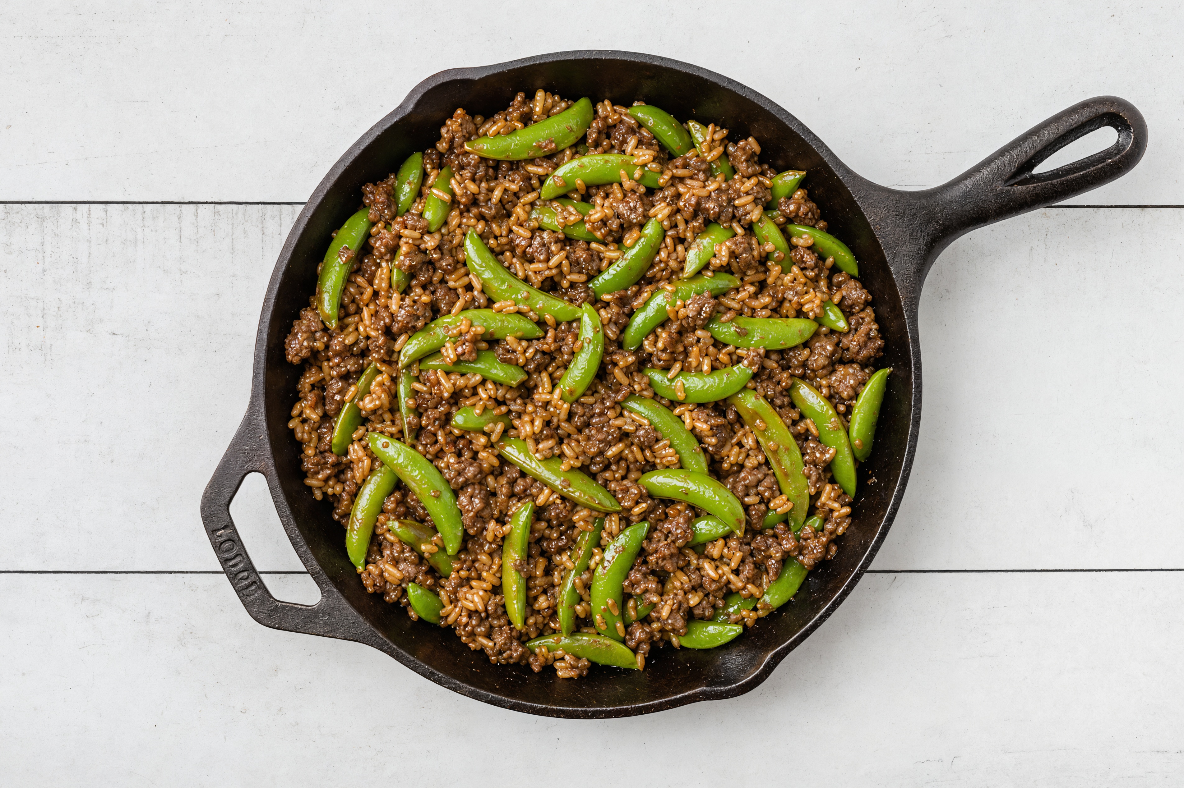 Herby Sesame Ginger Pea Snap + Ground 93/7 Lean Beef Stir-Fry
