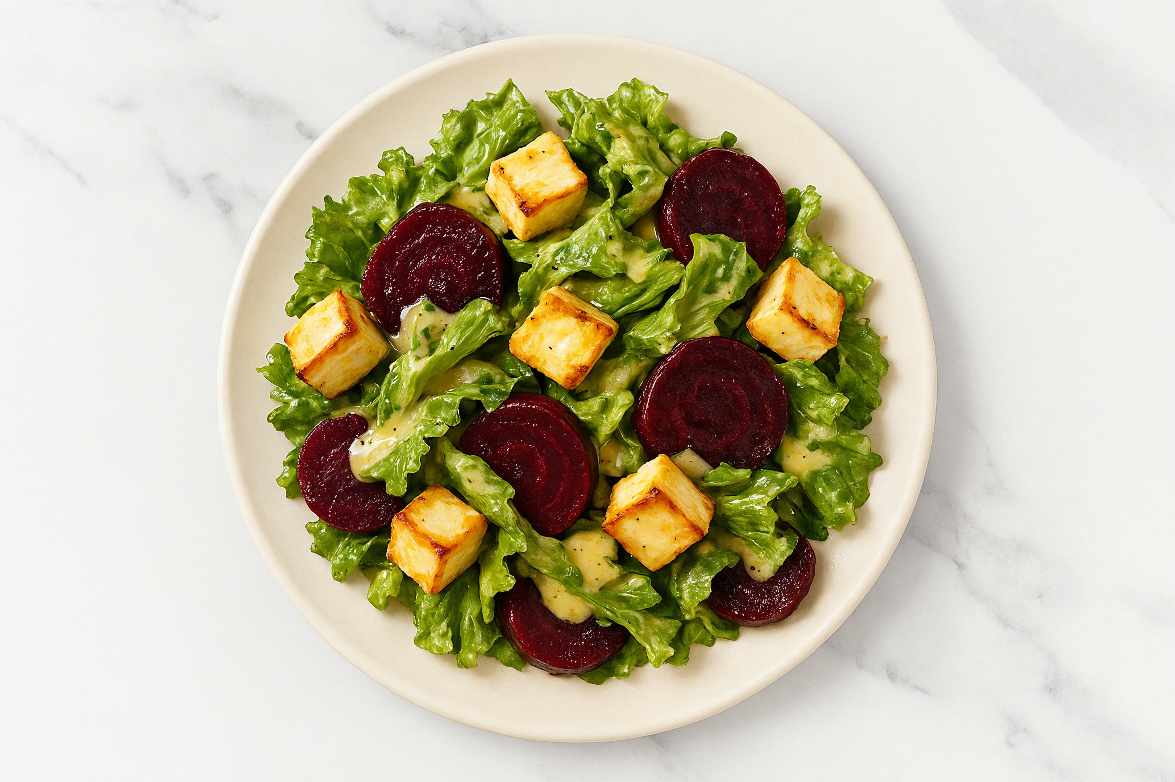 Crispy Soft & Creamy Paneer + Beet Salad