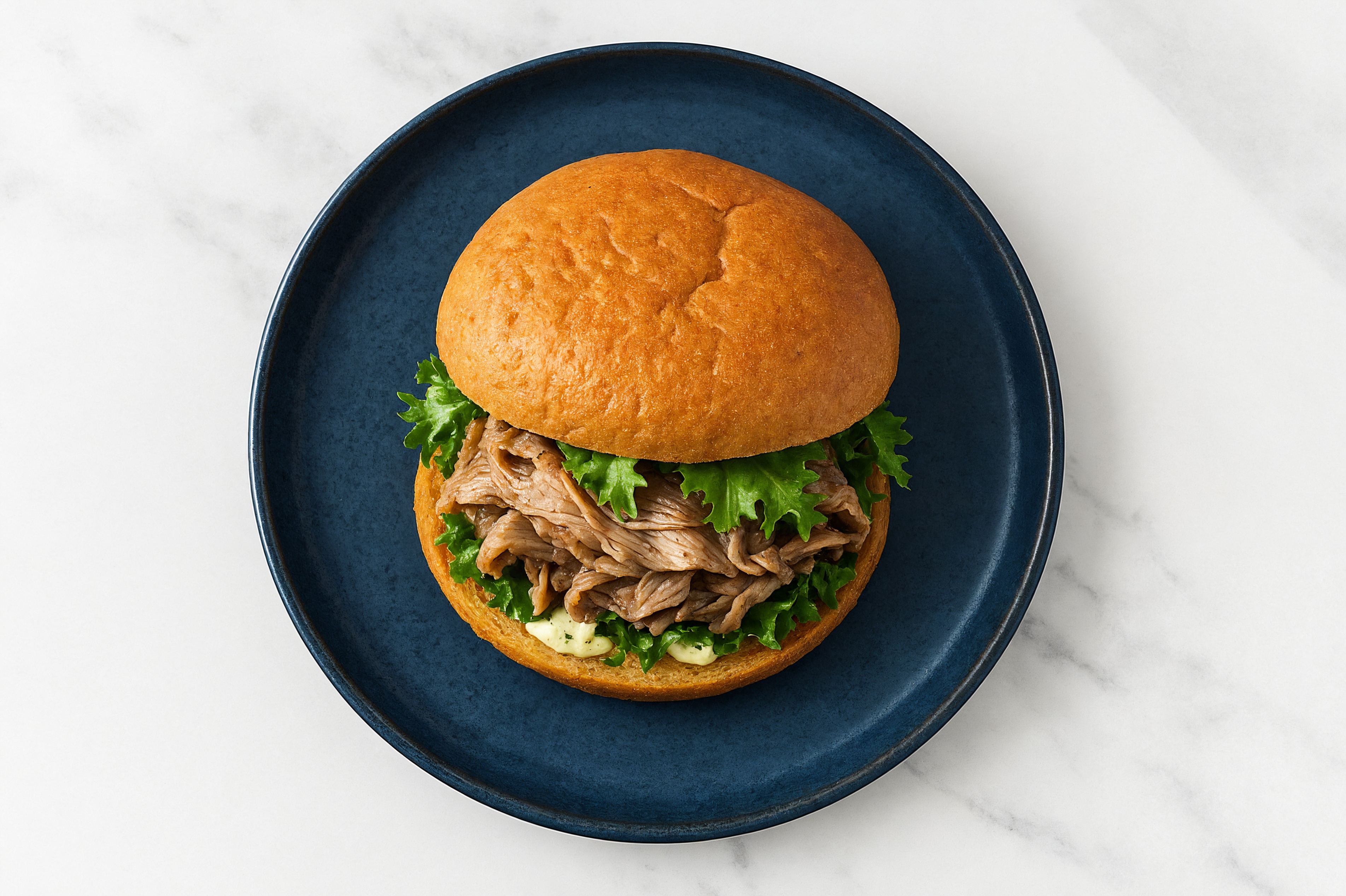Dill Pickle Beef Steak Sandwich with Spring Mix on Gluten-Free Buns