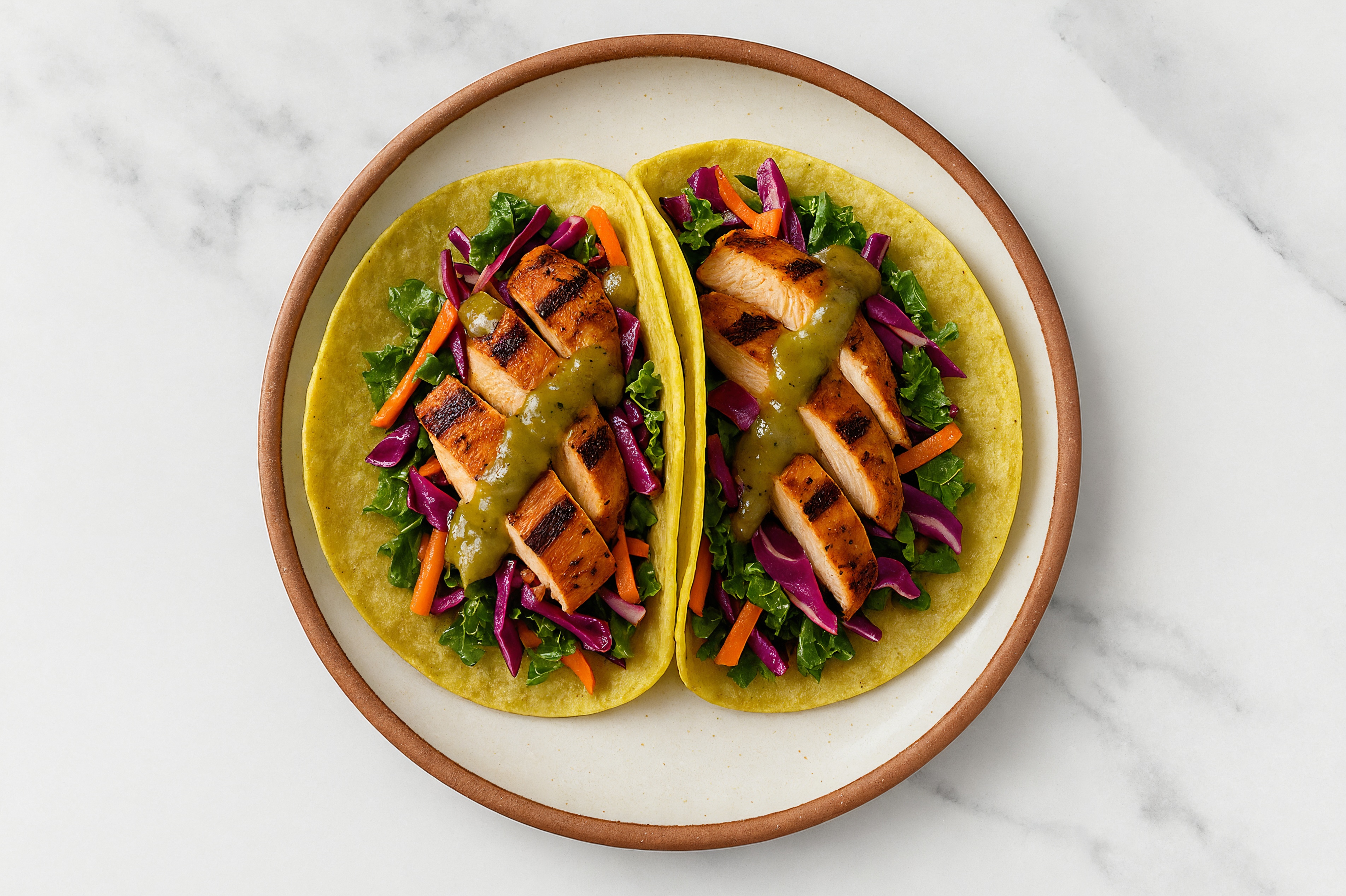 Spicy Blackened Chicken Tacos with Spinach Tortilla