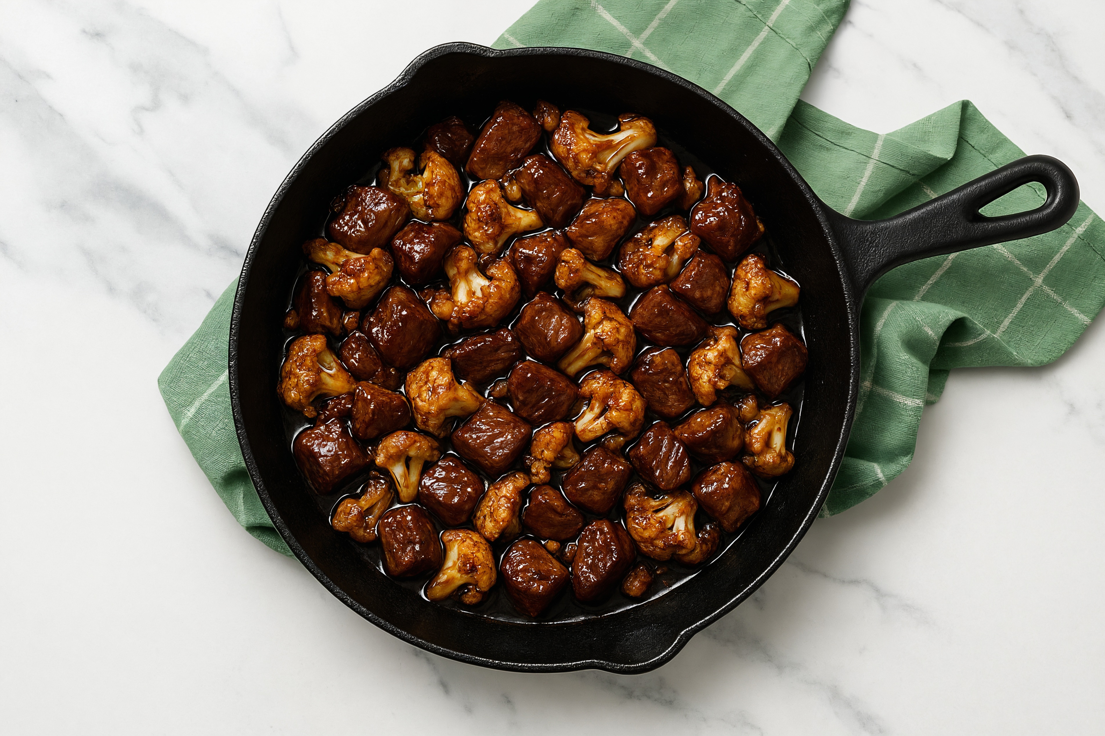 Teriyaki Beef Filet Stir-Fry with Cauliflower Florets
