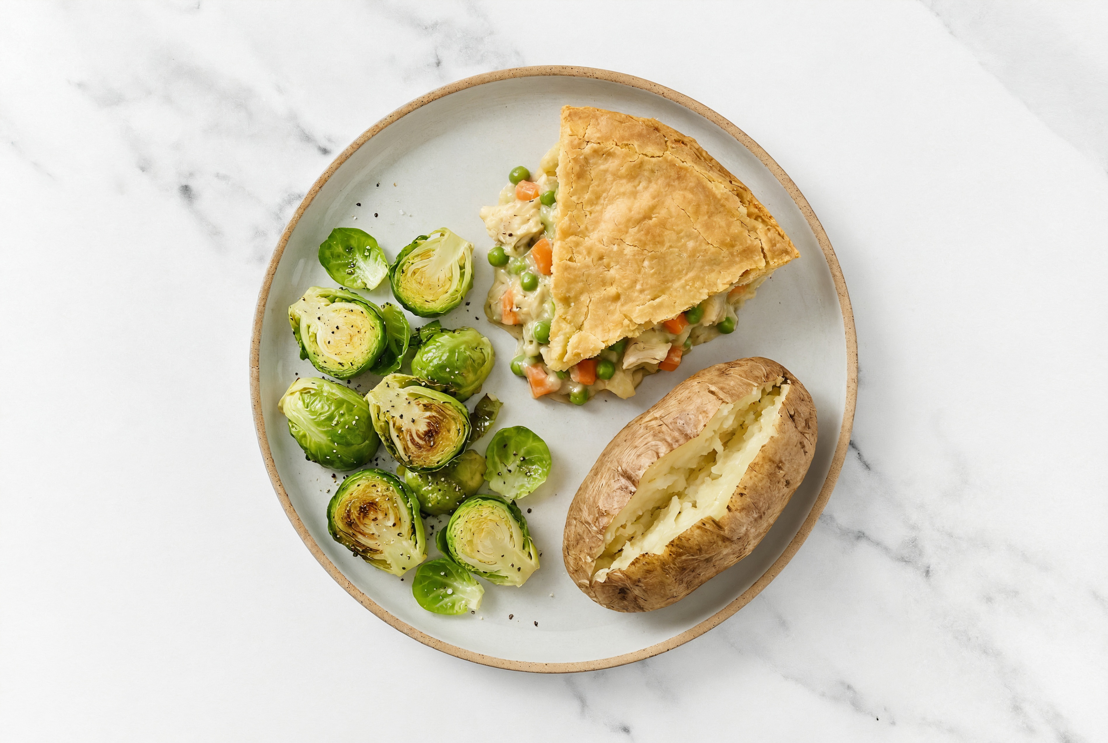 Chicken Pot Pie with Brussels & Russet Potato