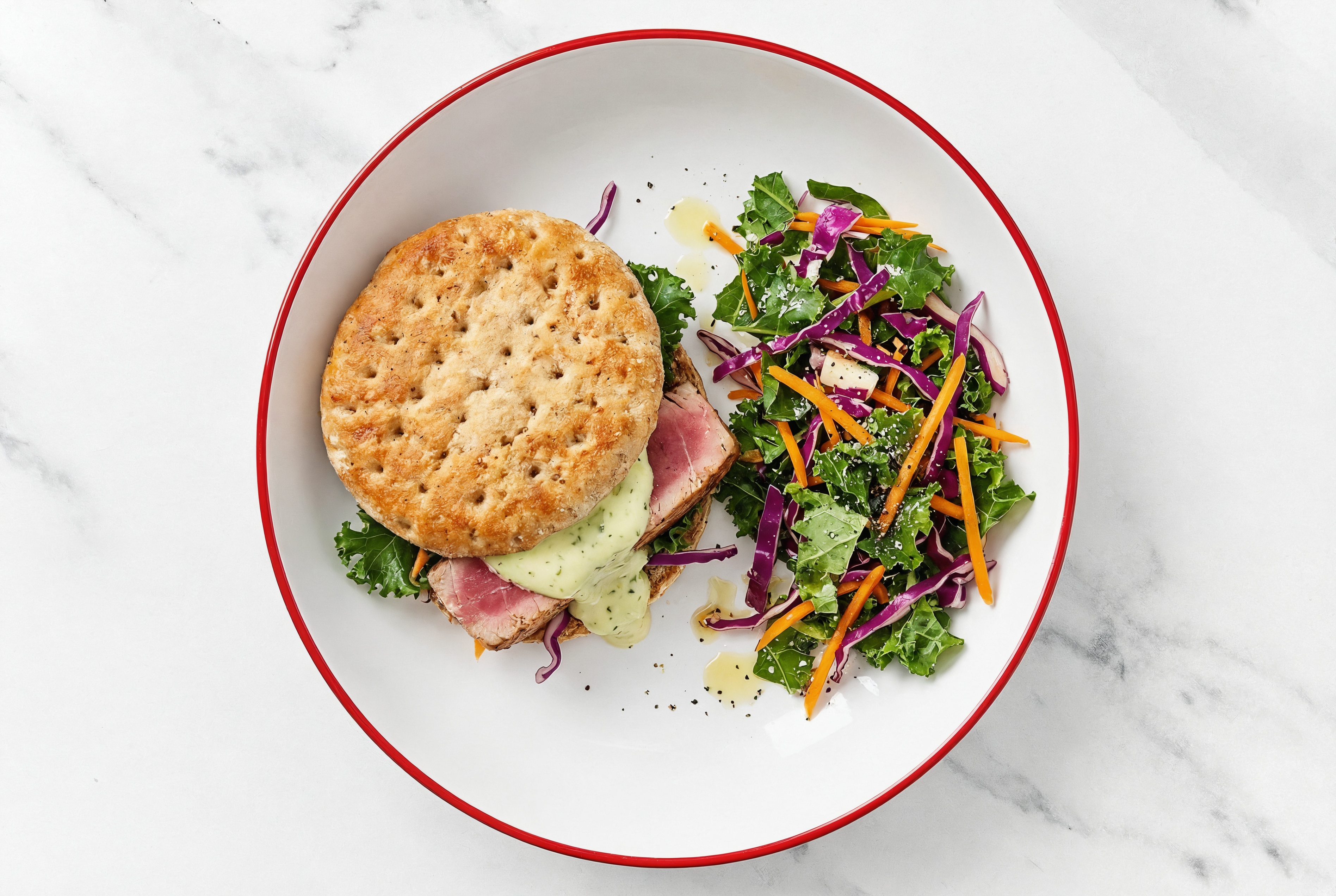 Jalapeño Tuna Sandwich on Multigrain with Rainbow Veggies