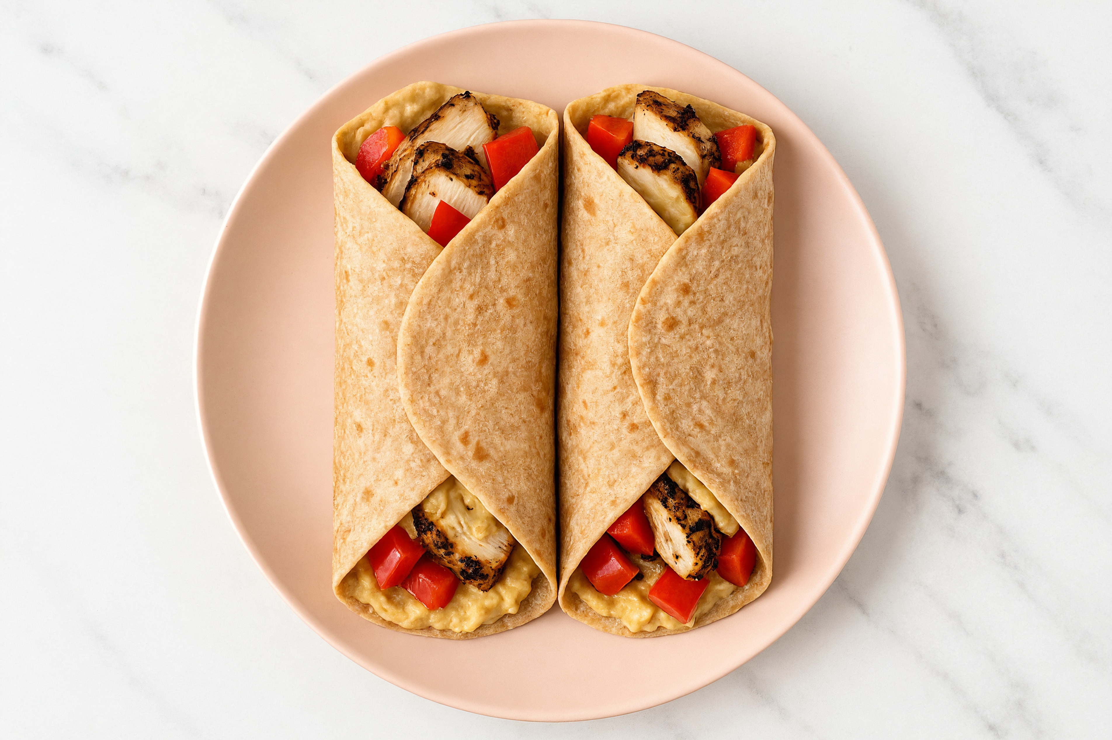 Grilled Mediterranean Chicken Breast + Onion Hummus Wrap