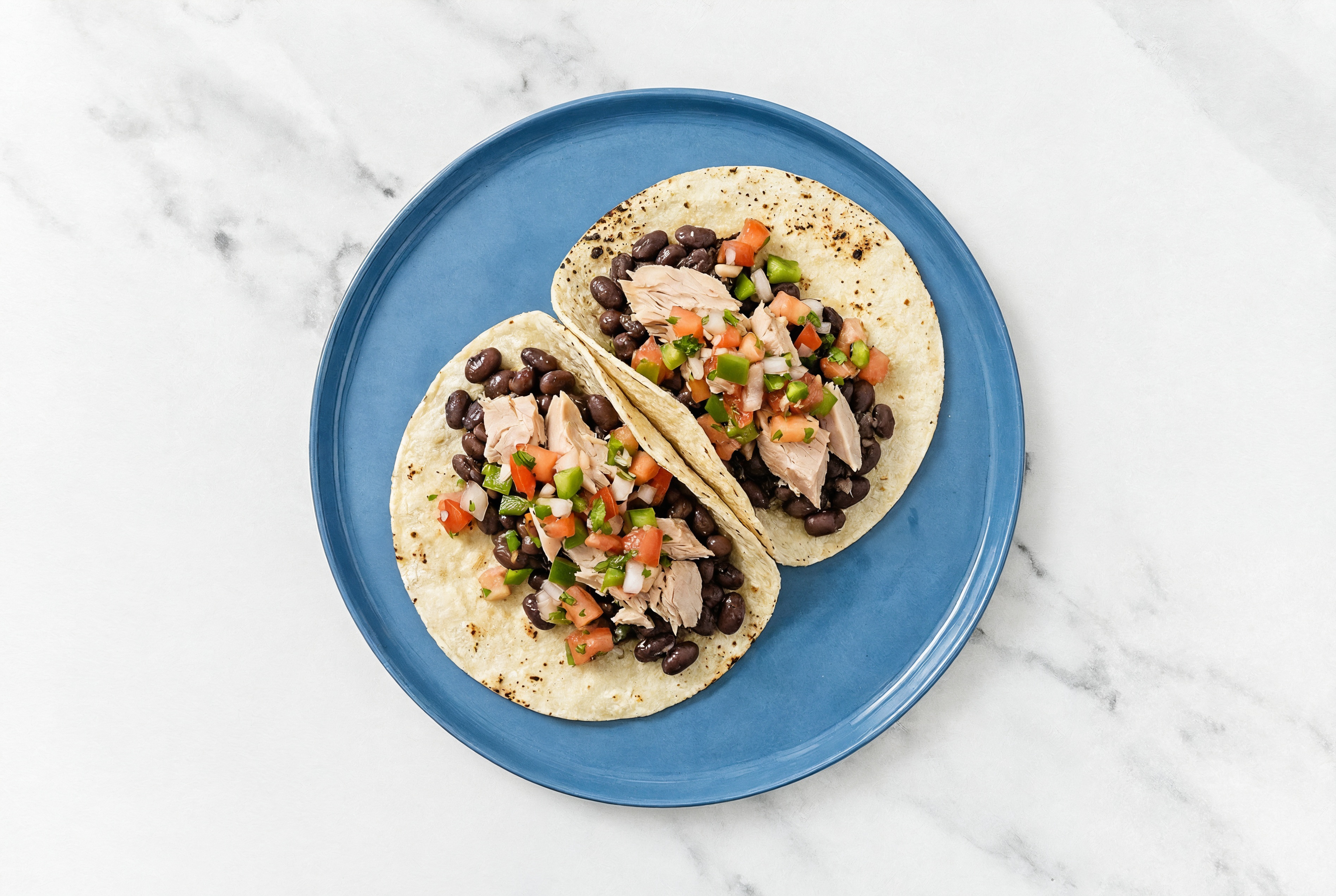 Hearty Cuban Spiced Black Beans Bean Tacos with Seared Tuna & Fresh Salsa