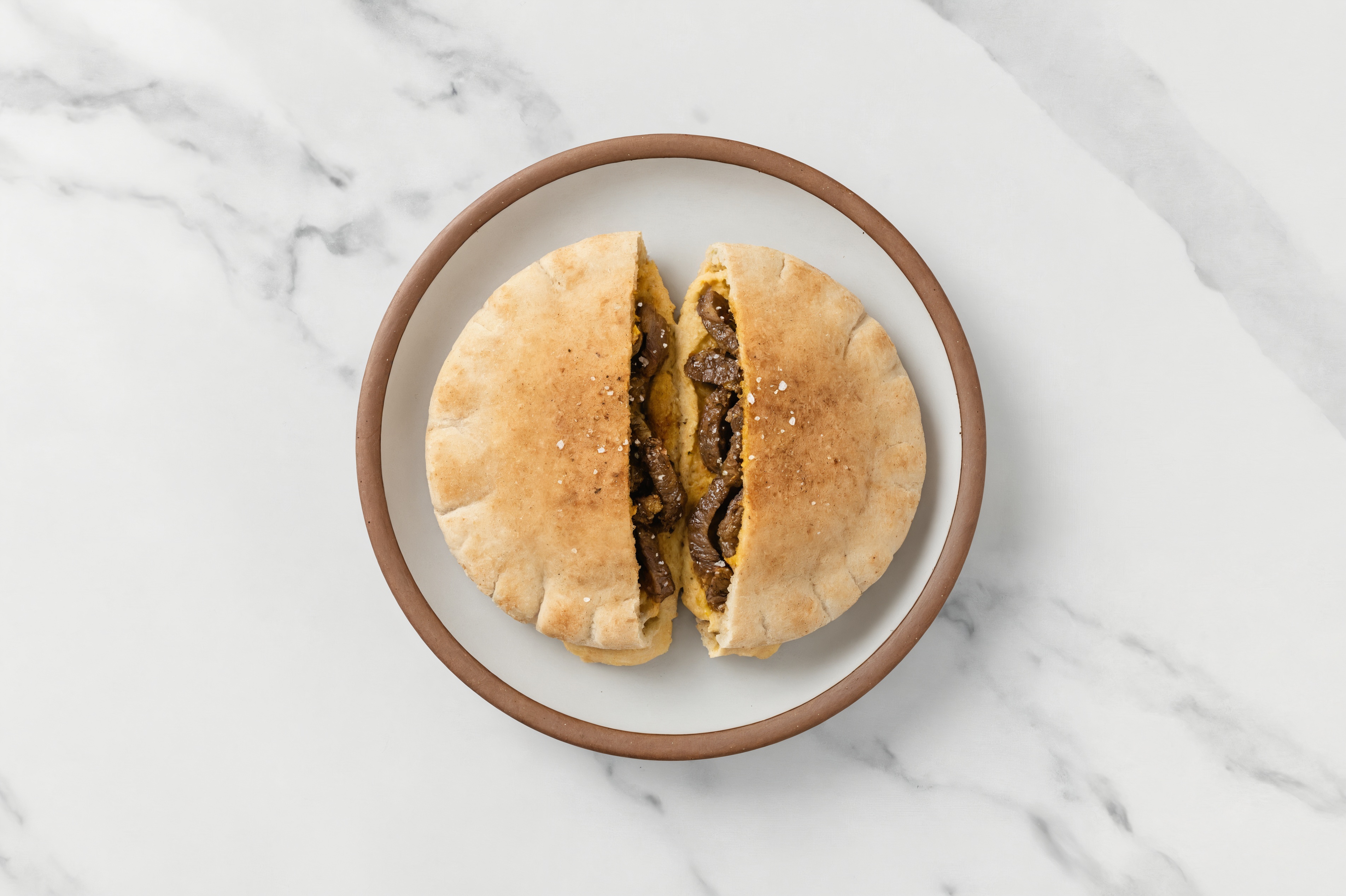Herby Curry Beef + Homemade Hummus Whole Grain Pita Pockets Pocket
