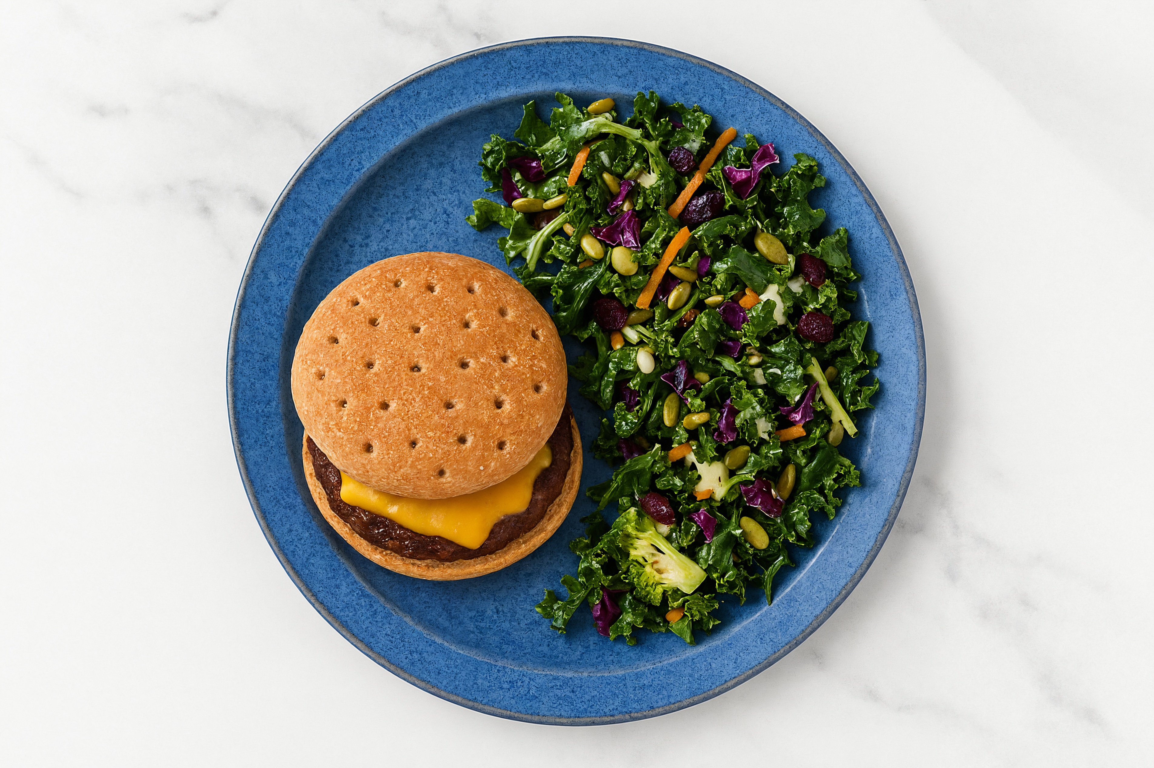  All-American Bacon Cheeseburger + Kale Salad