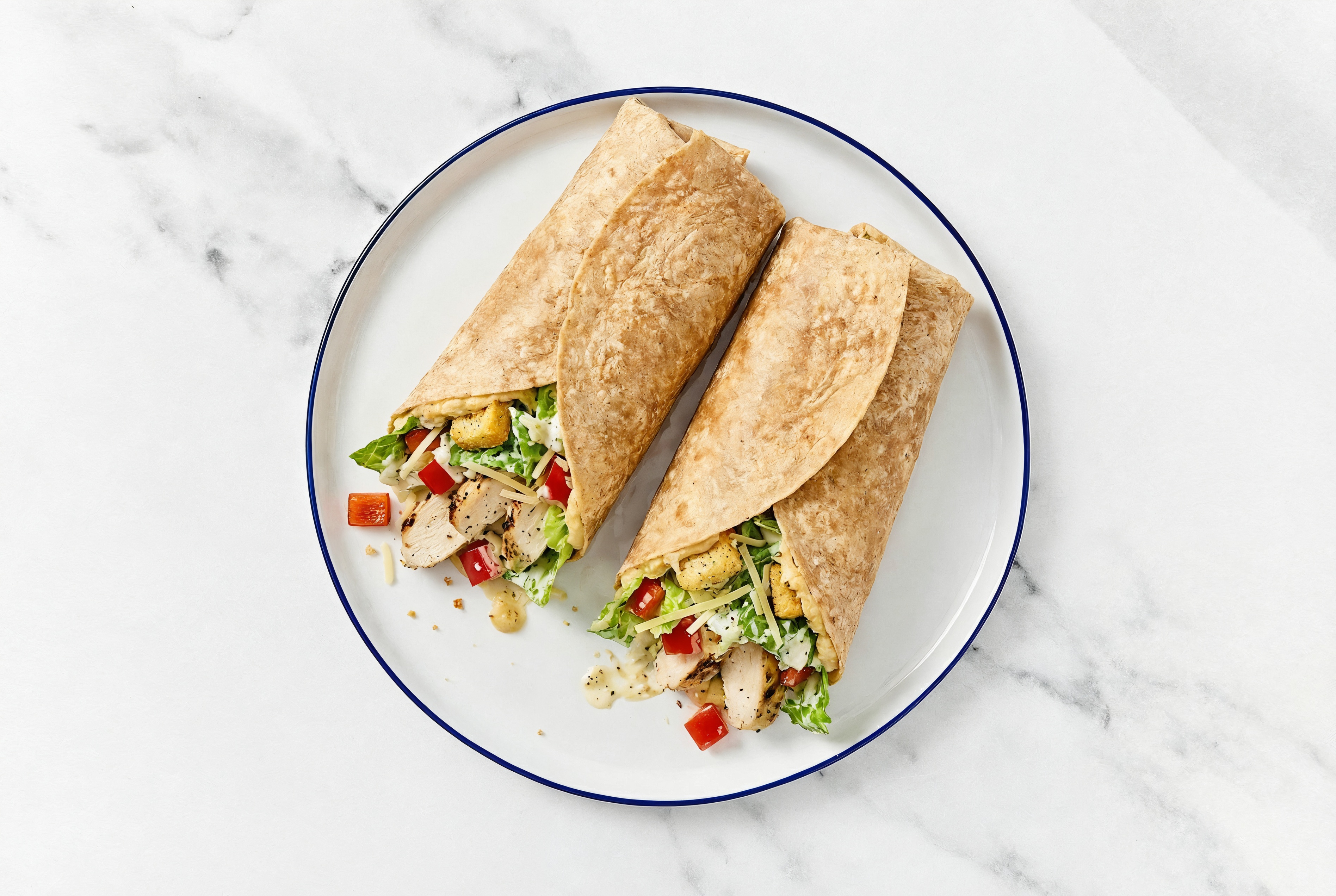 Go-To Chicken Caesar Salad Wrap with Sweet Peppers