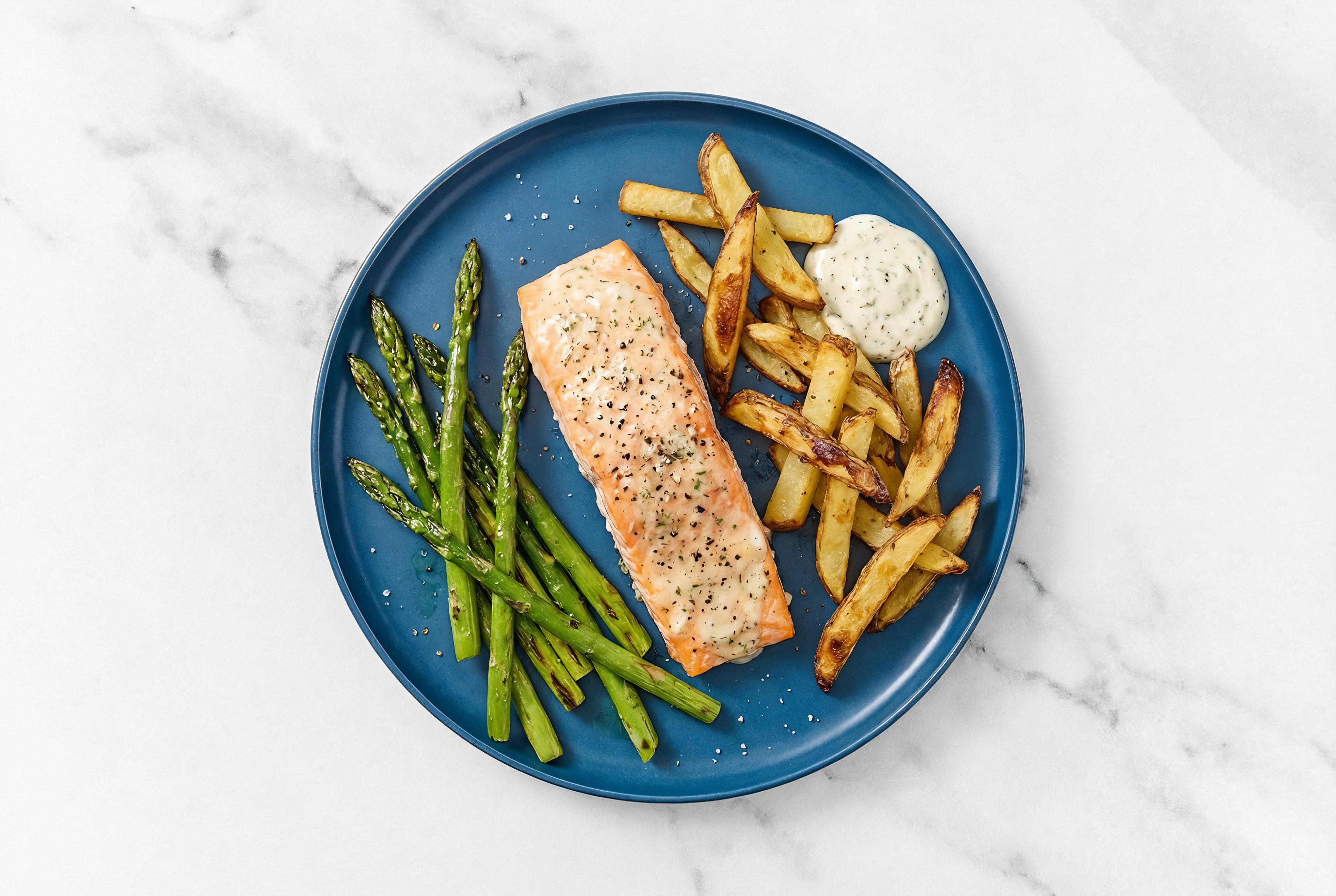 Herby Crispy Ranch Salmon + Fries
