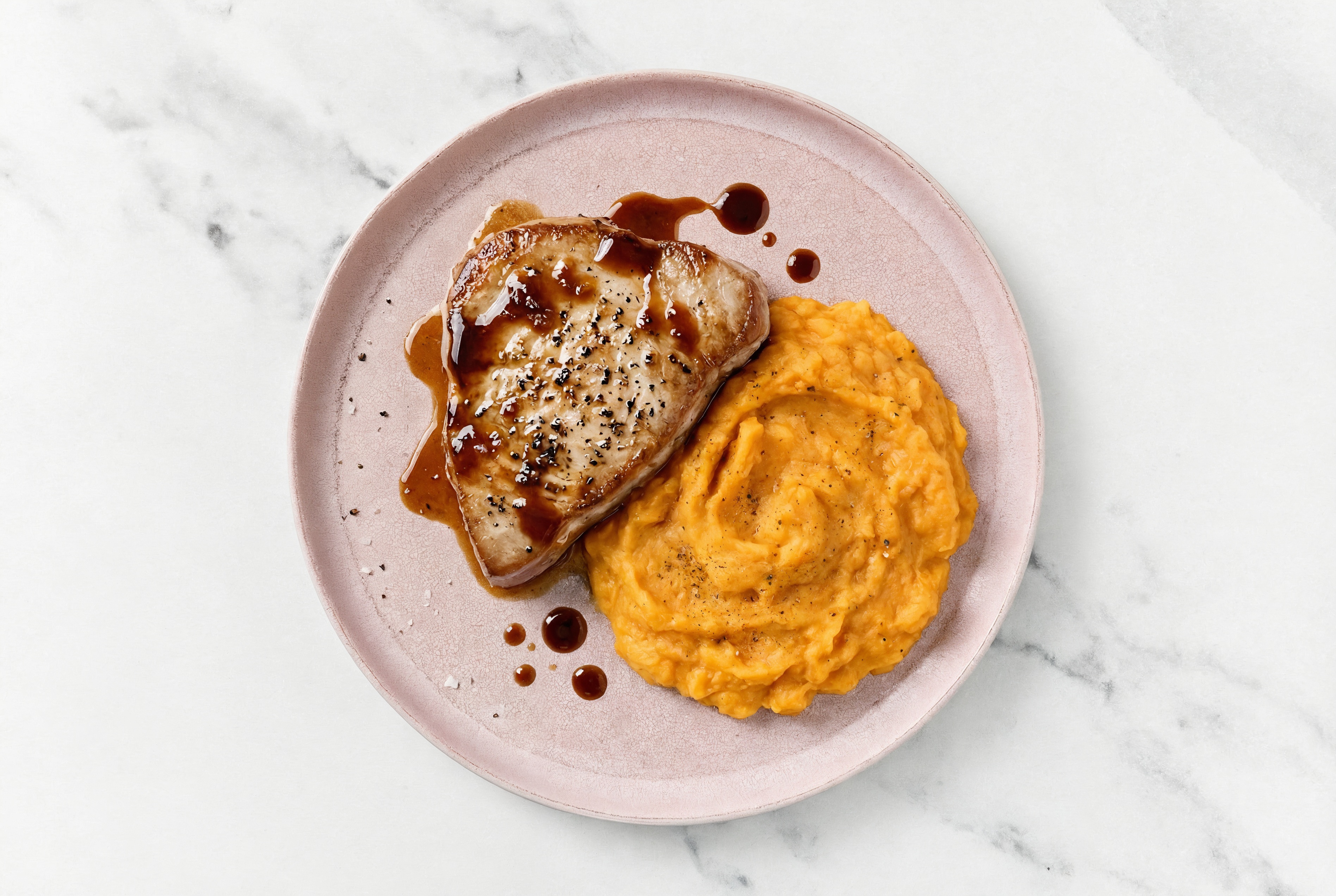 Japanese BBQ Tuna Steaks with Mashed Sweet Potatoes