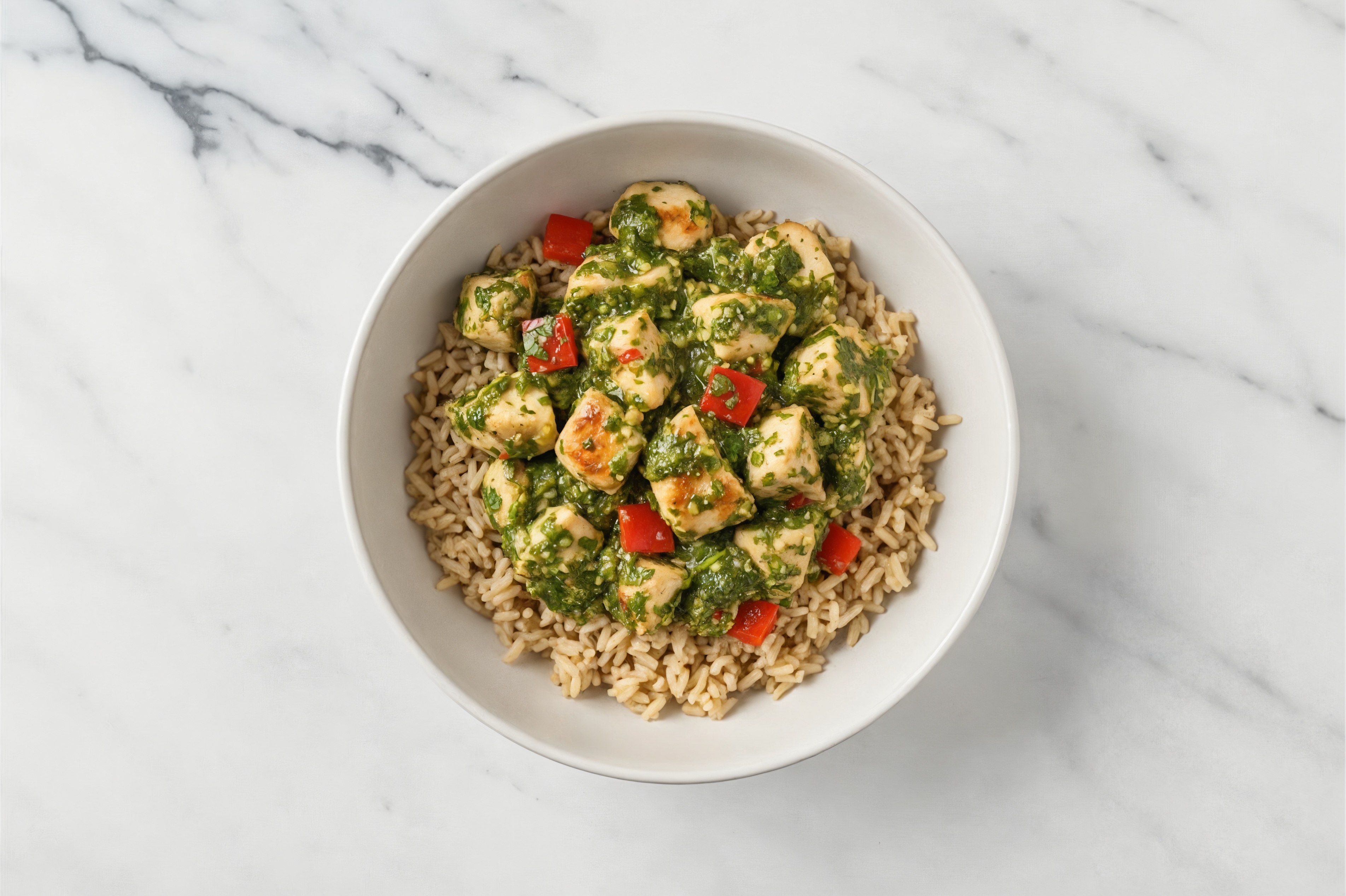 Crunchy Pepper + Cilantro Chicken Grain Bowl