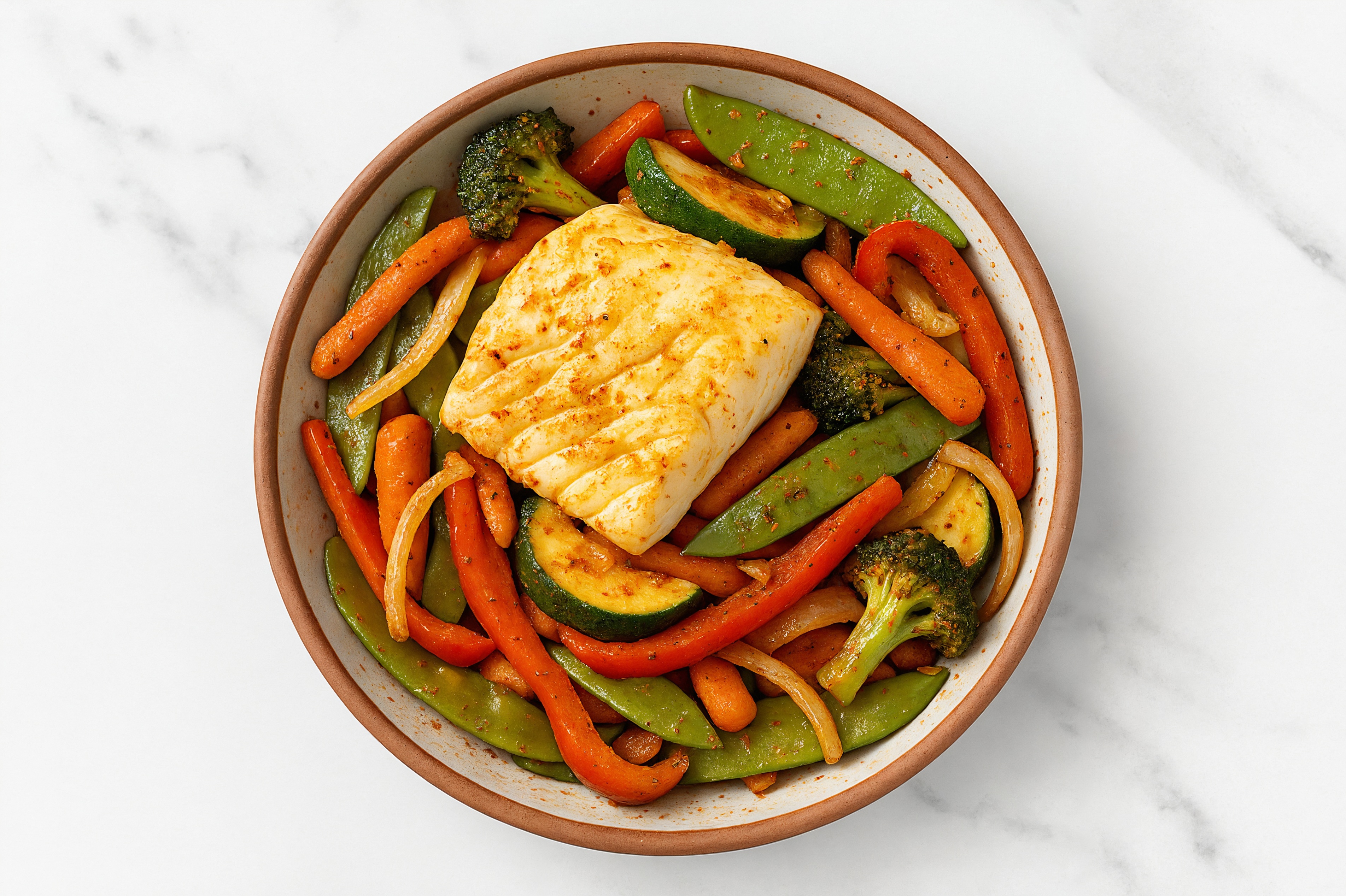  Baked Halibut + Mixed Veggies