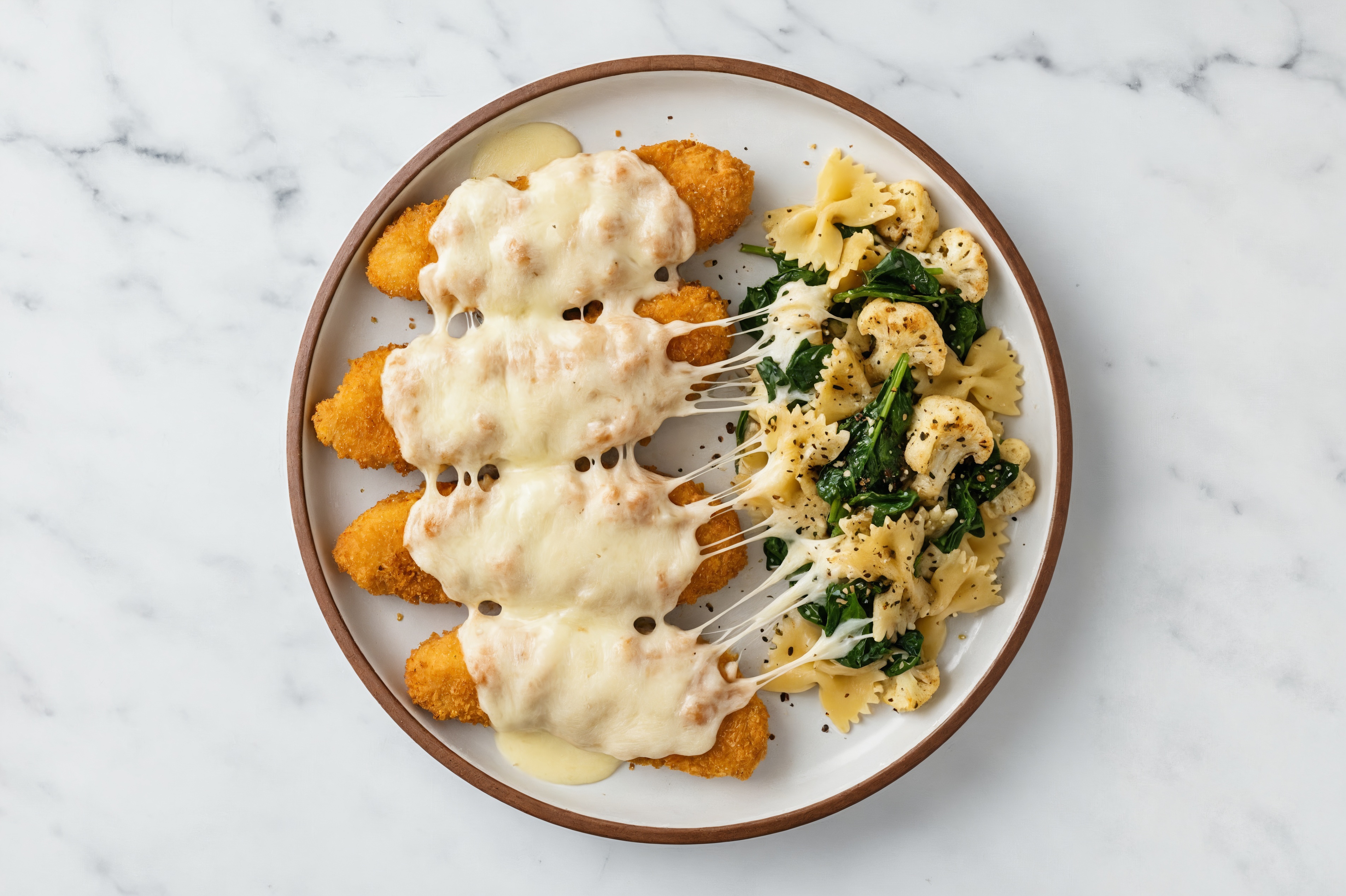 Farfalle with Za'atar Cauliflower Florets Baby Spinach