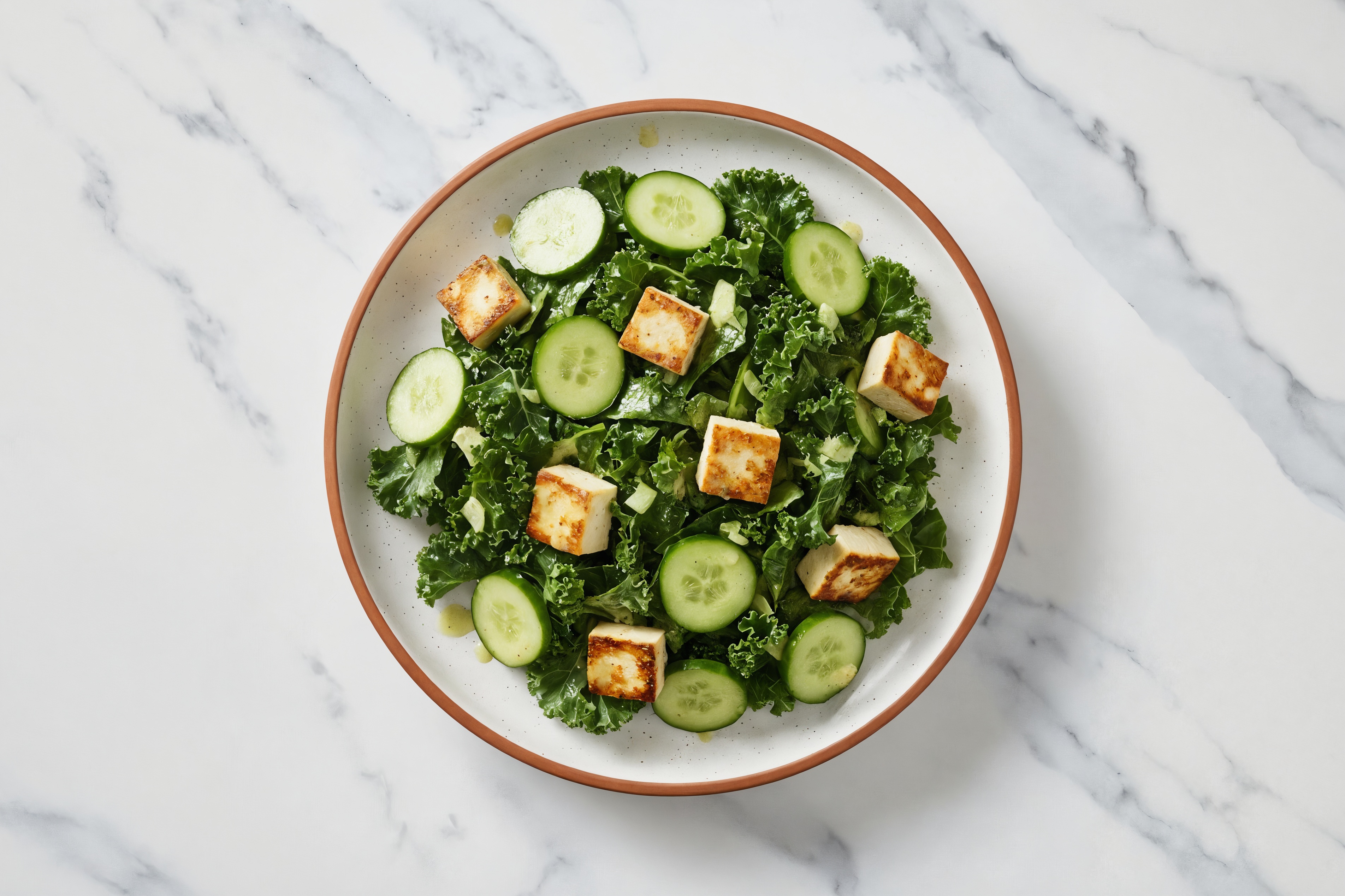 Jalapeño Lemon Tofu + Kale Salad