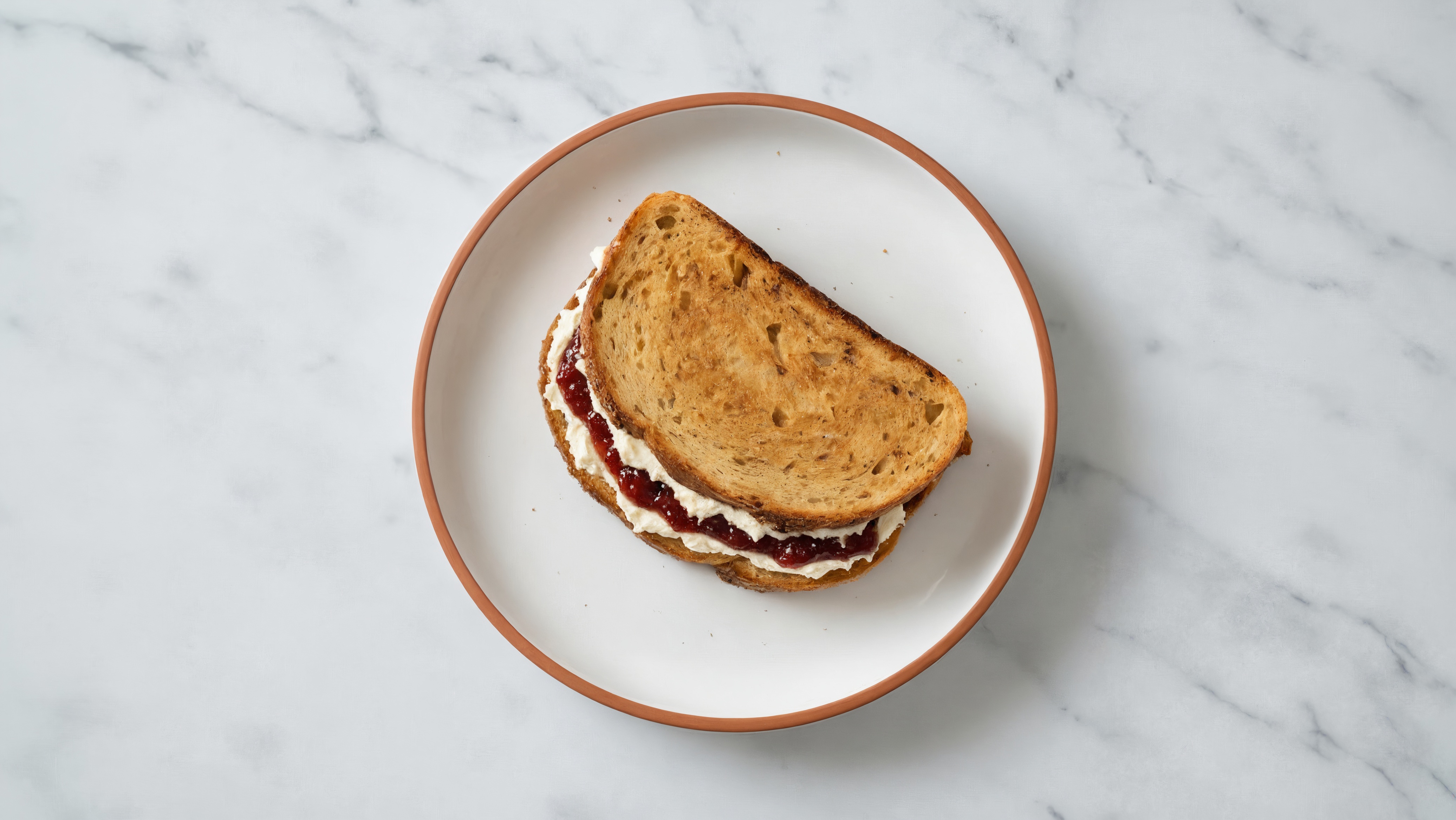Dairy-Free Cream Cheese + Strawberry Jam Multgrain Sourdough Sandwich