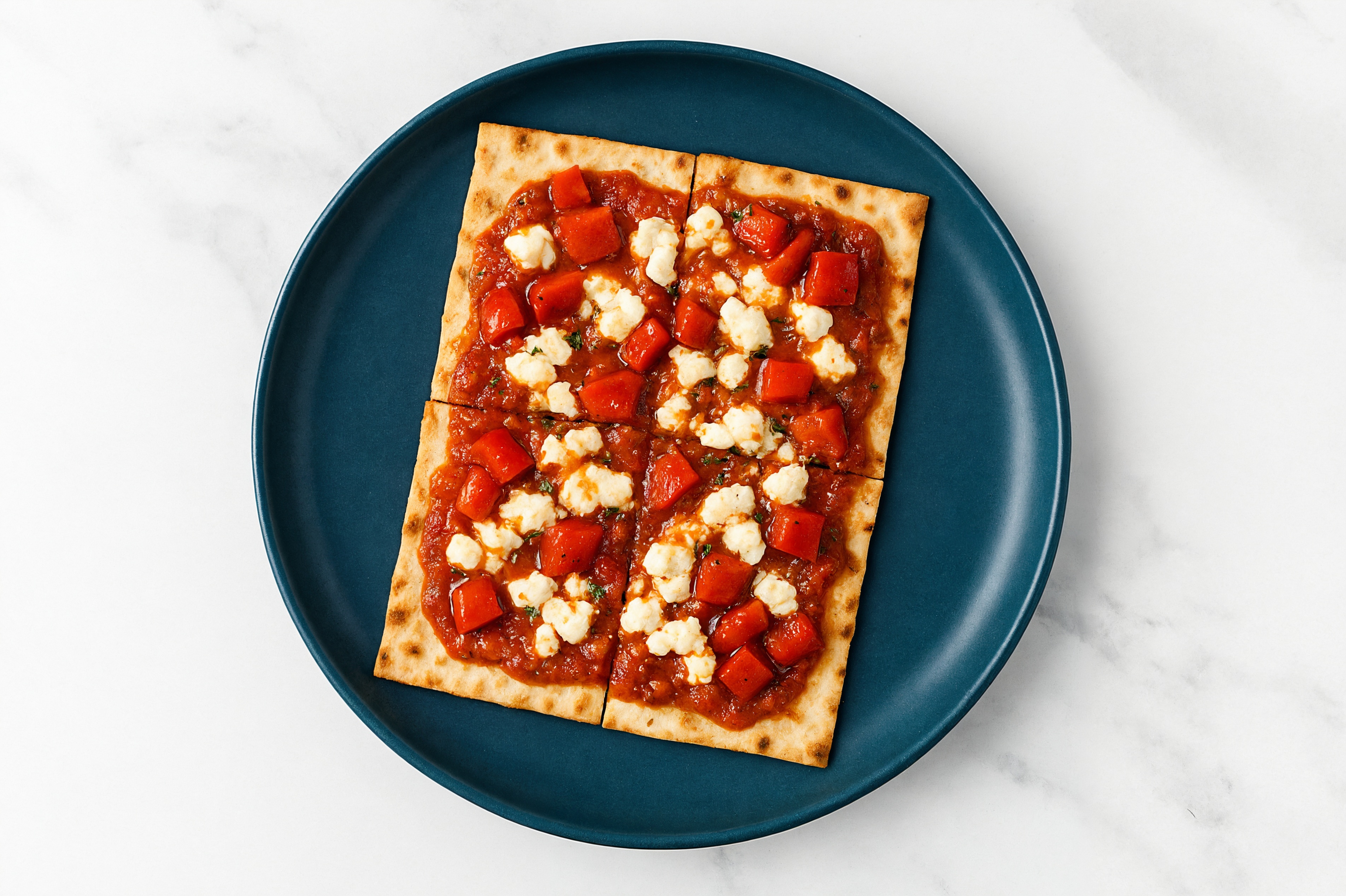 Roasted Pepper + Goat Cheese Lavash Flatbread