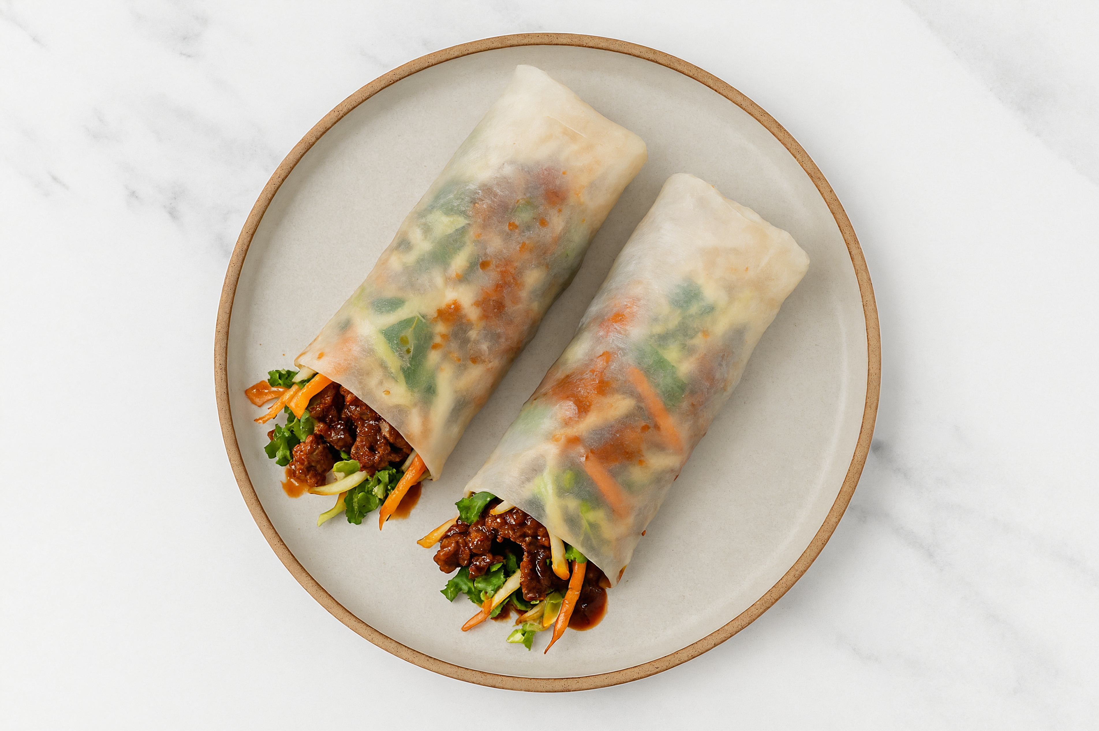 BBQ Ground Wagyu Beef Summer Rolls with Original BBQ Sauce