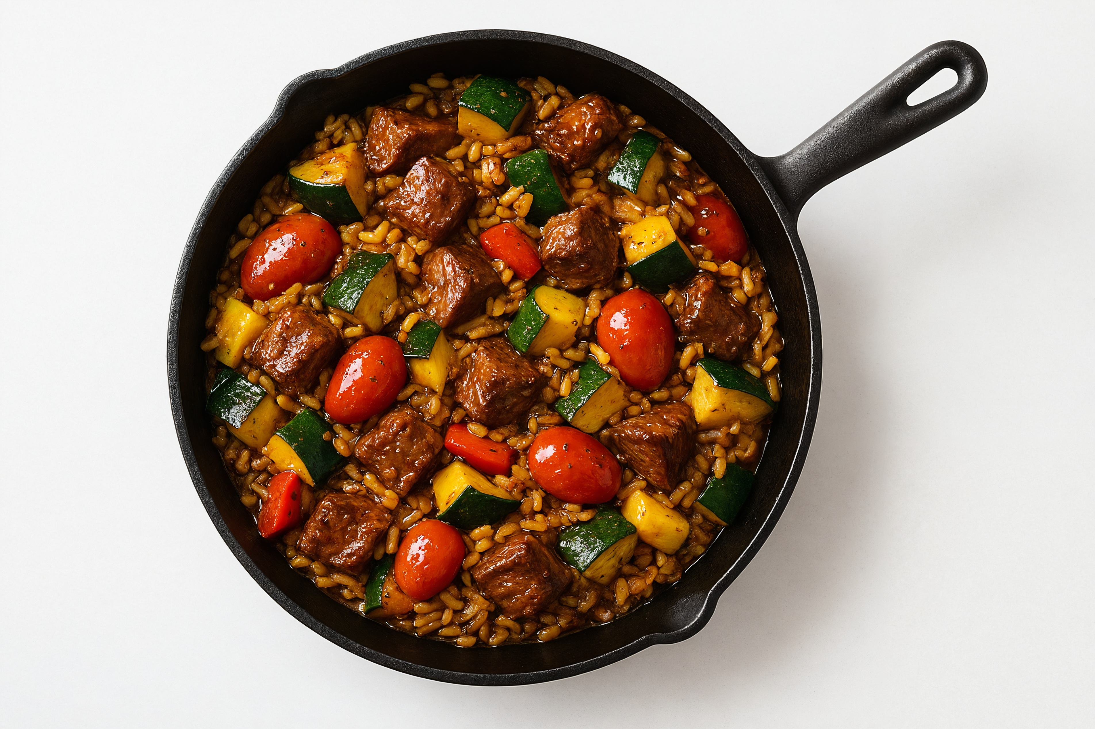 Japanese Bbq Squash + Bison Stir-Fry with Brown Rice