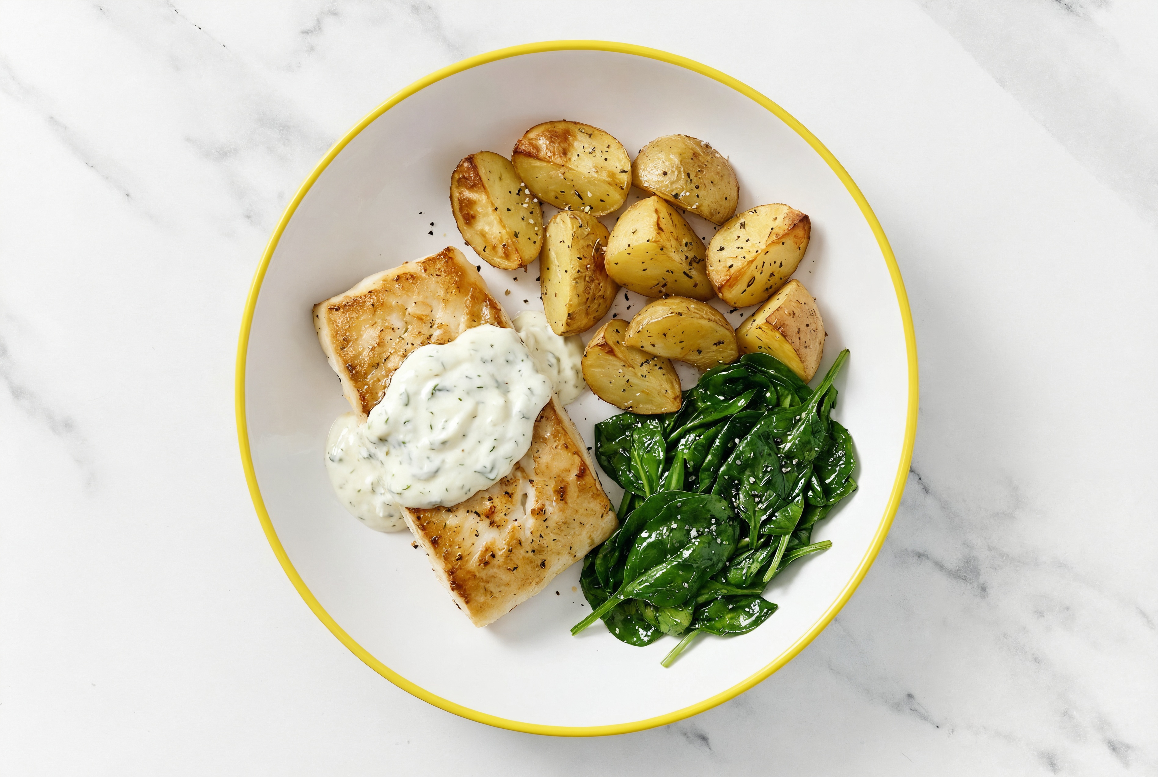 Tzatziki Honey Herb Barramundi + Yellow Potatoes