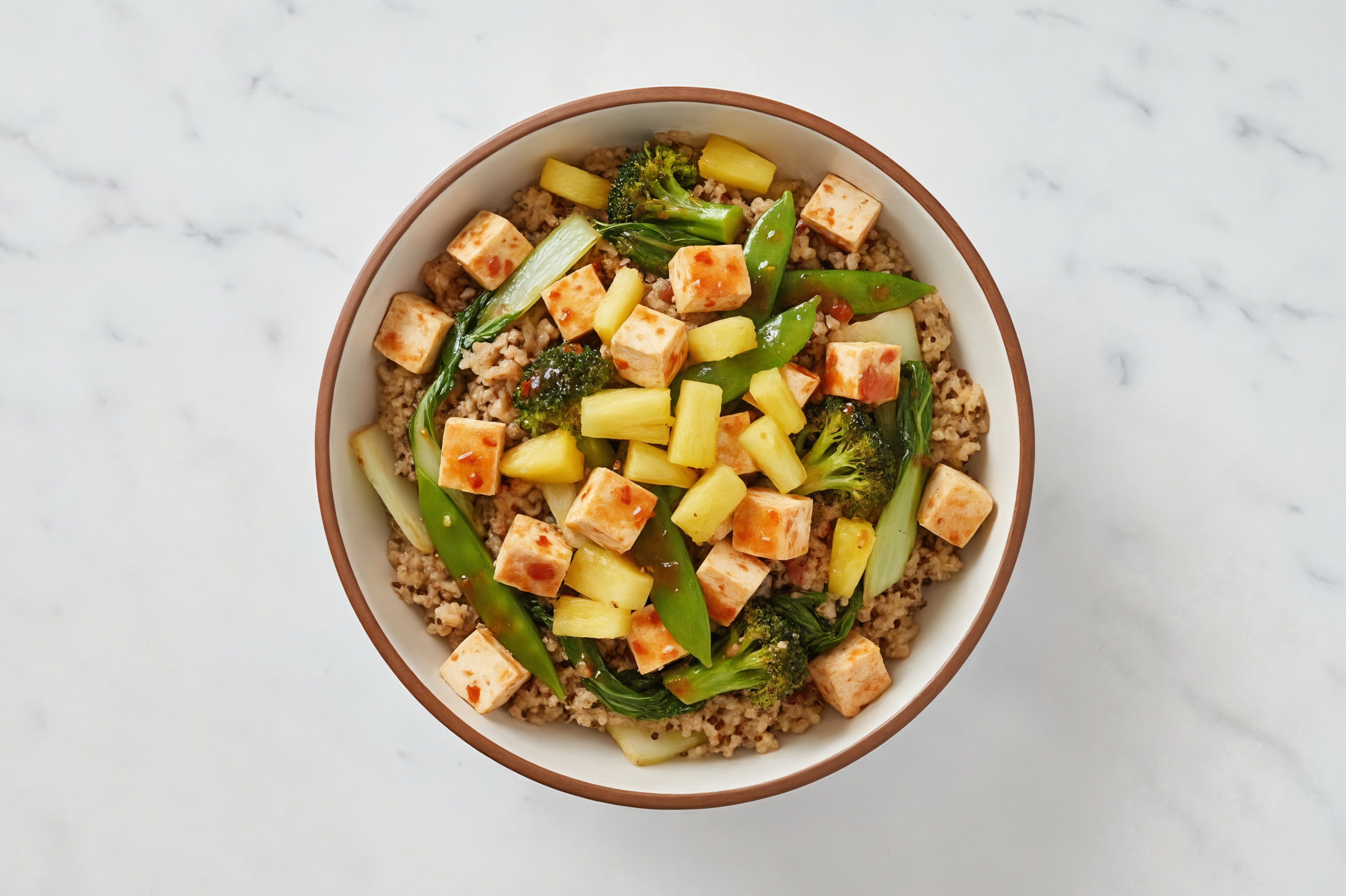 Sweet Chili Extra Firm Tofu Pineapple Grain Bowl