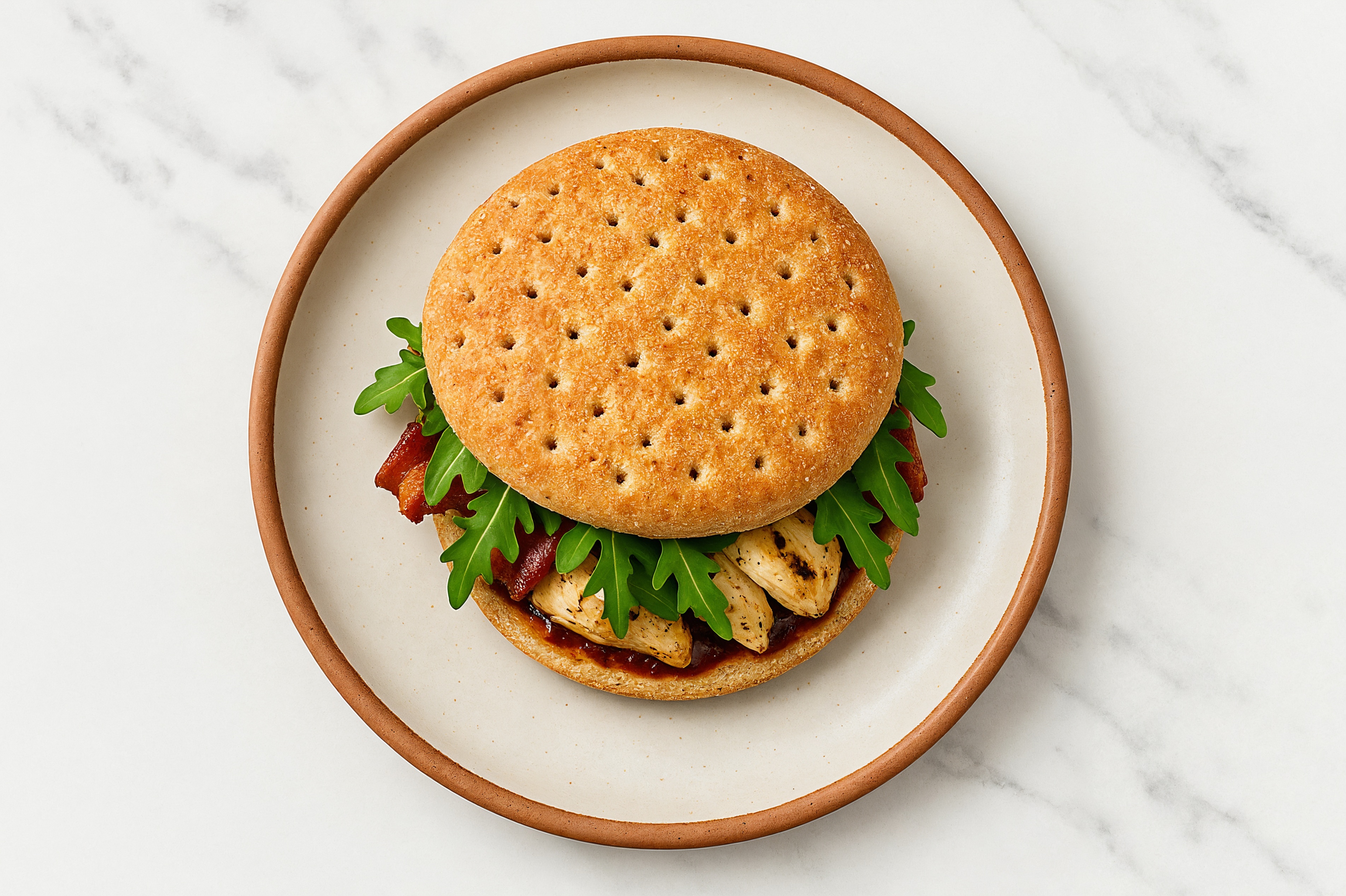 Peppery Mediterranean Grilled Chicken Breast + Maple Bacon Sandwich