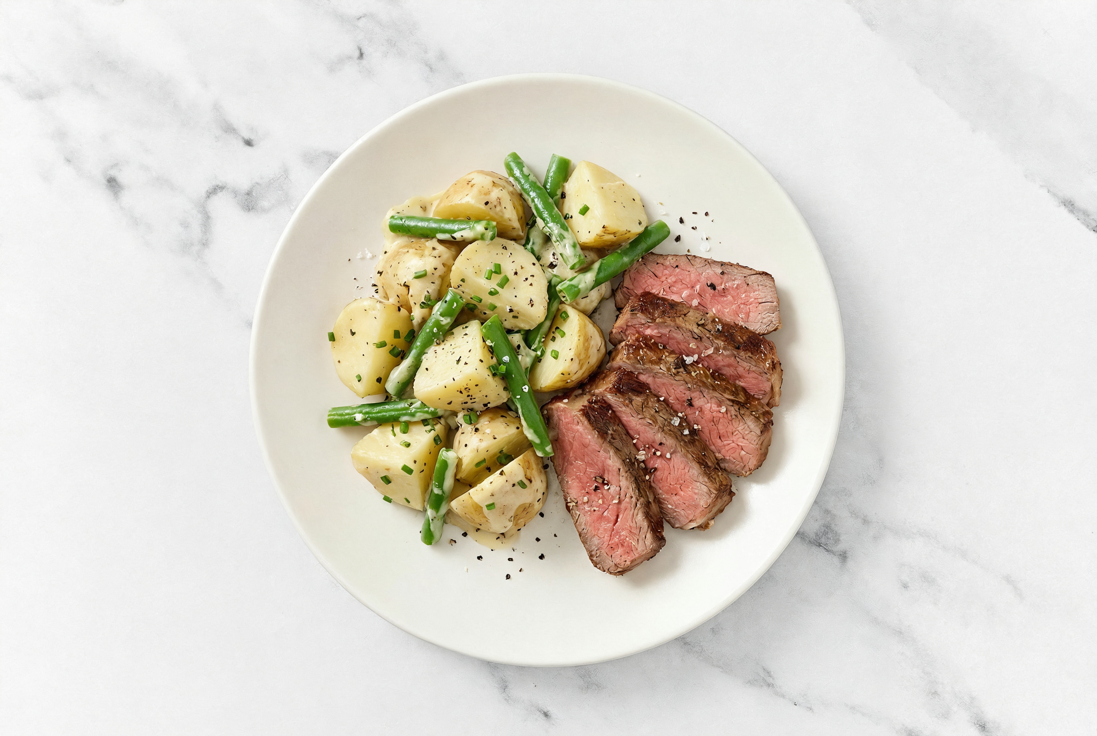 Herby Sirloin Steak + German-Style Potato Salad