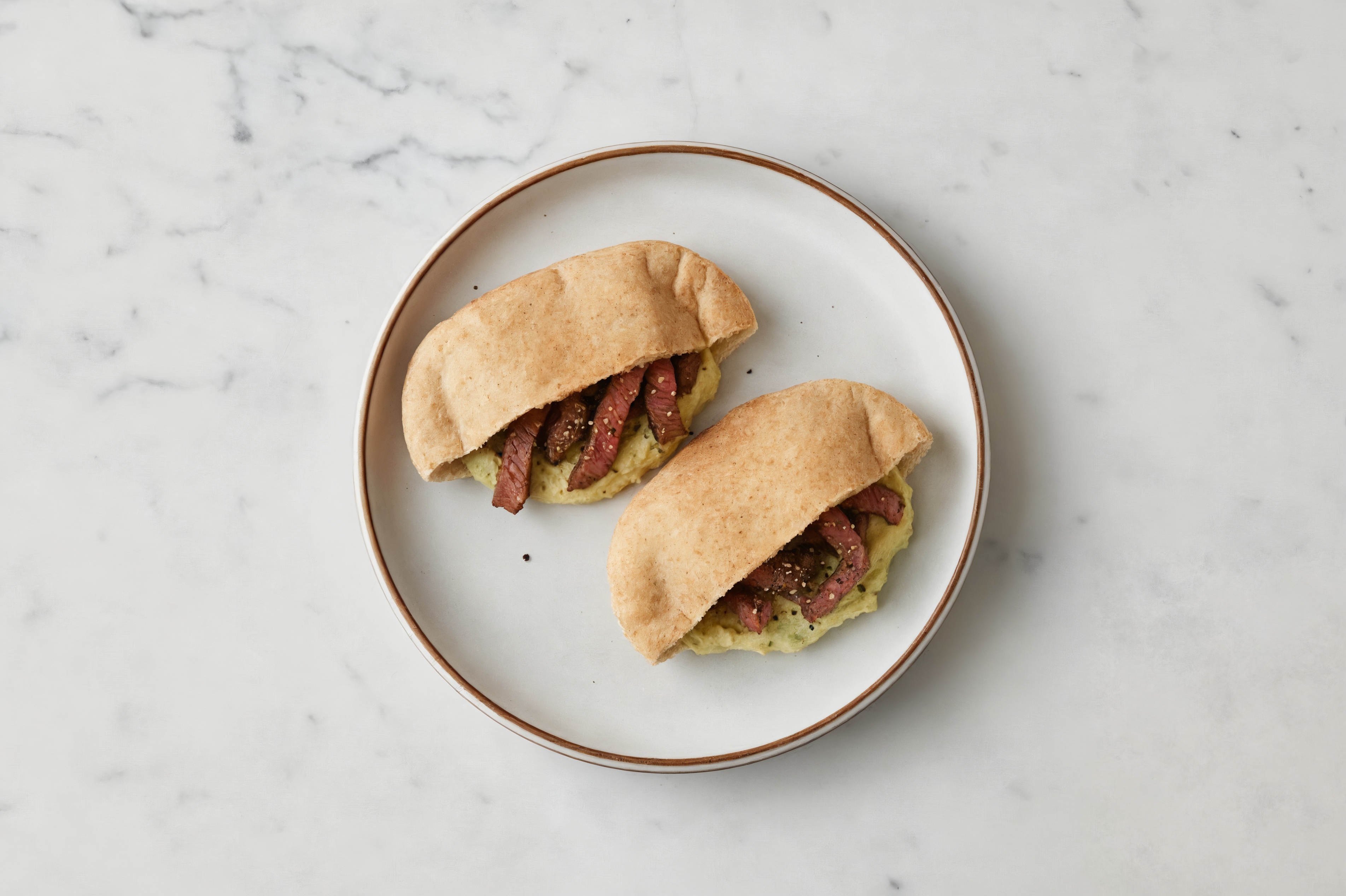 Balsamic Beef + Homemade Hummus Pita Pocket