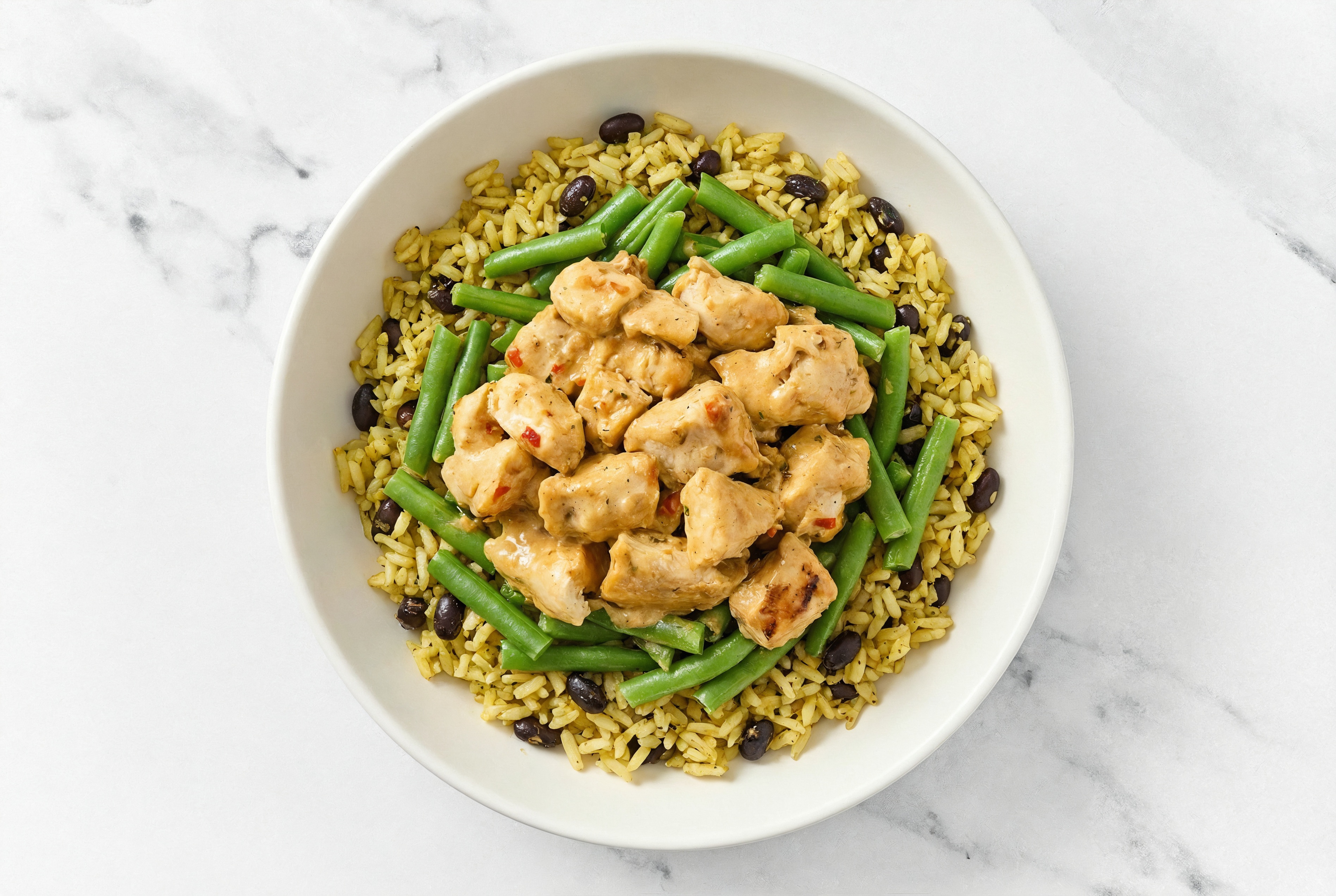  Lemongrass Chicken + Organic Green Beans Rice with Beans Bowl