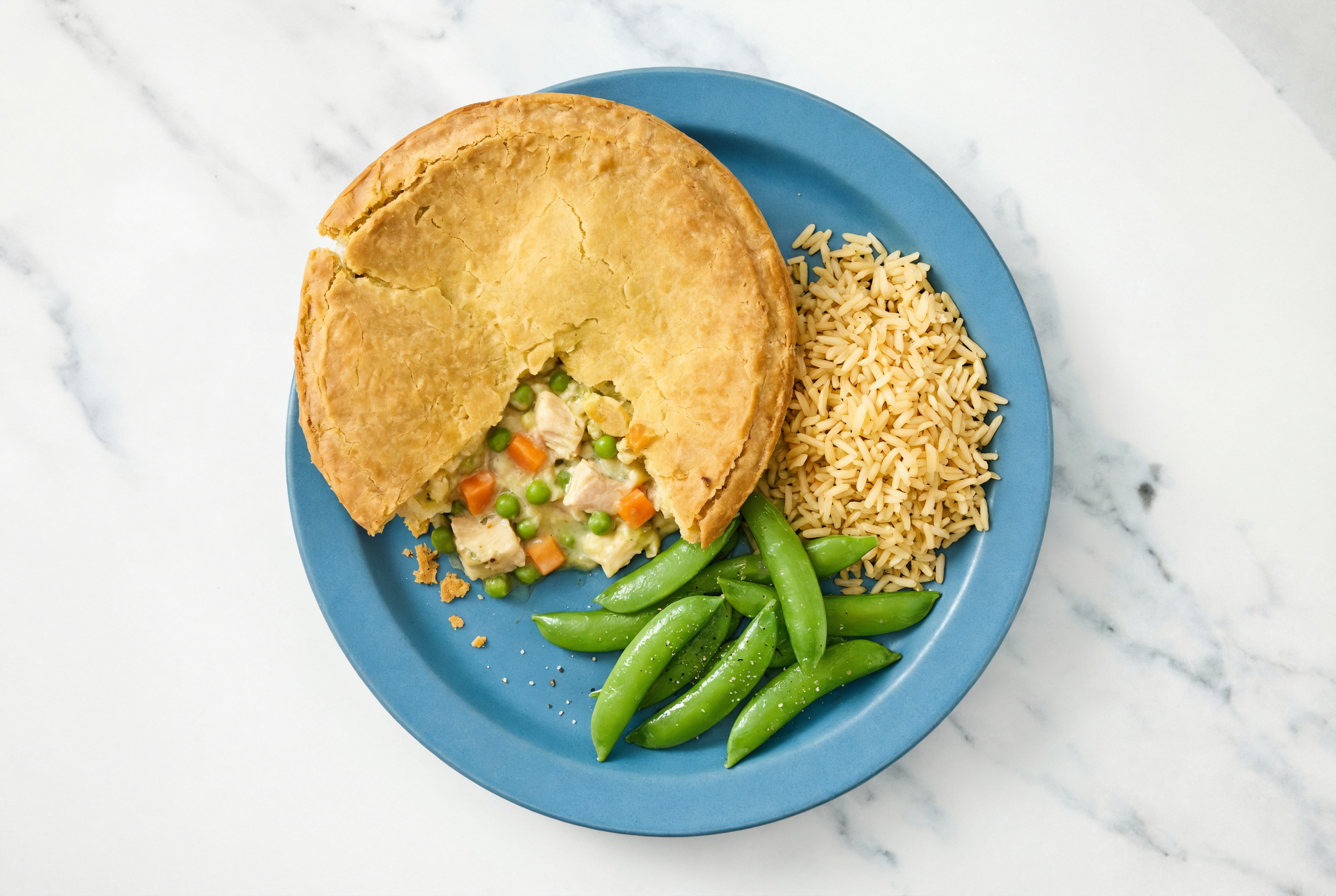 Chicken Pot Pie with Snap Peas & Bone Broth Rice