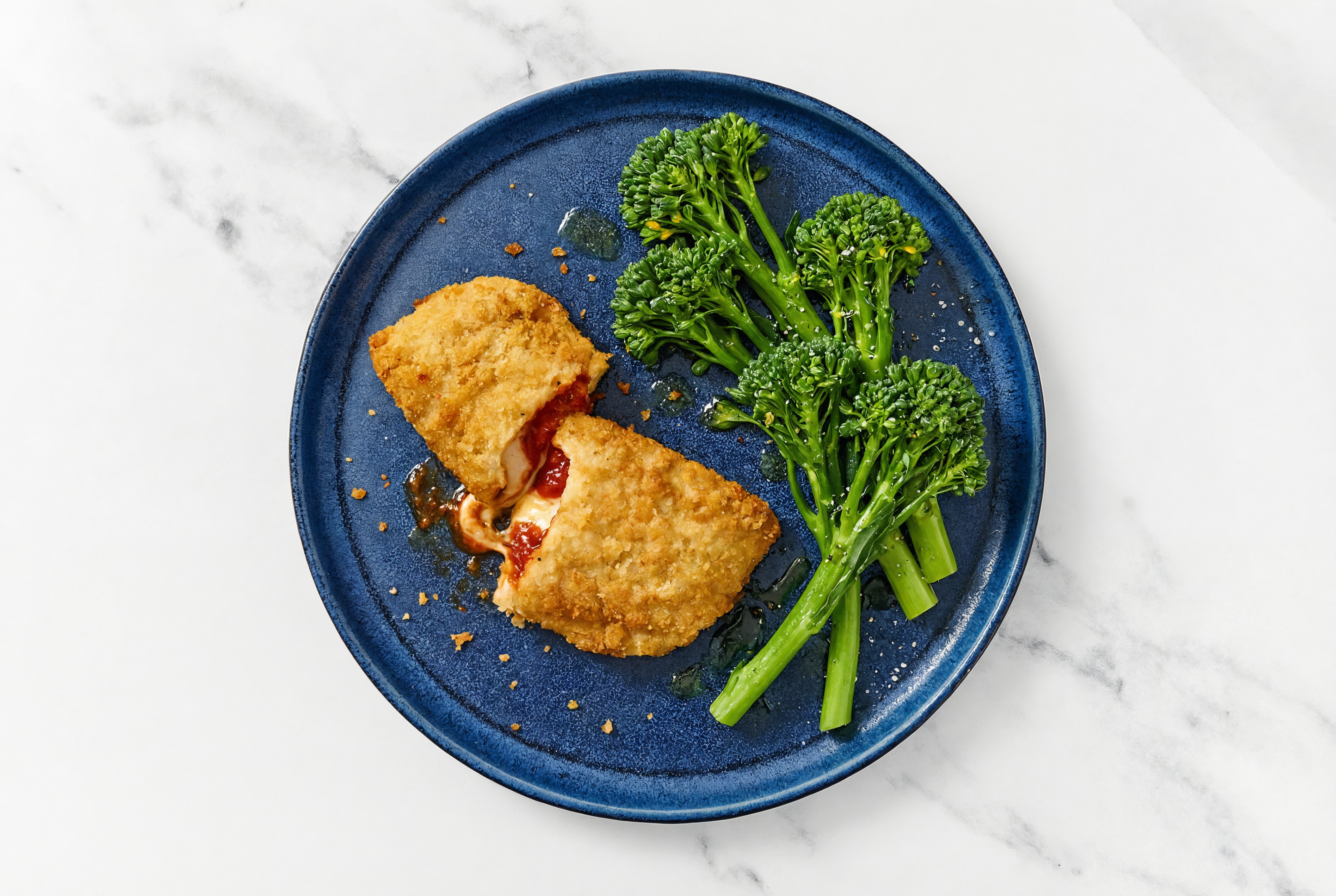 "Chicken" Parm with Baby Broccoli