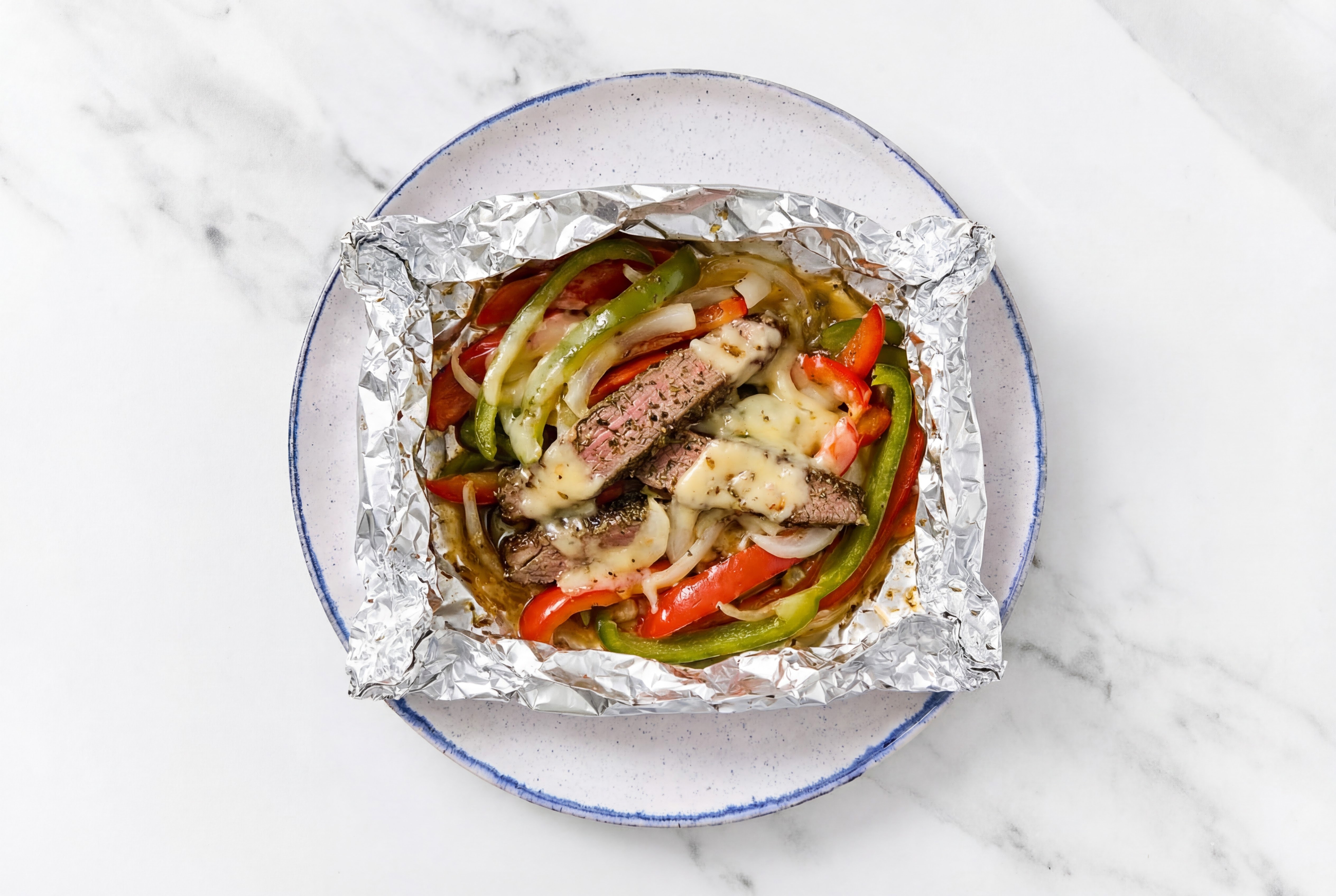 All-in-One Low-Carb Italian Cheesesteak with Rosemary Garlic Beef Flank Steak