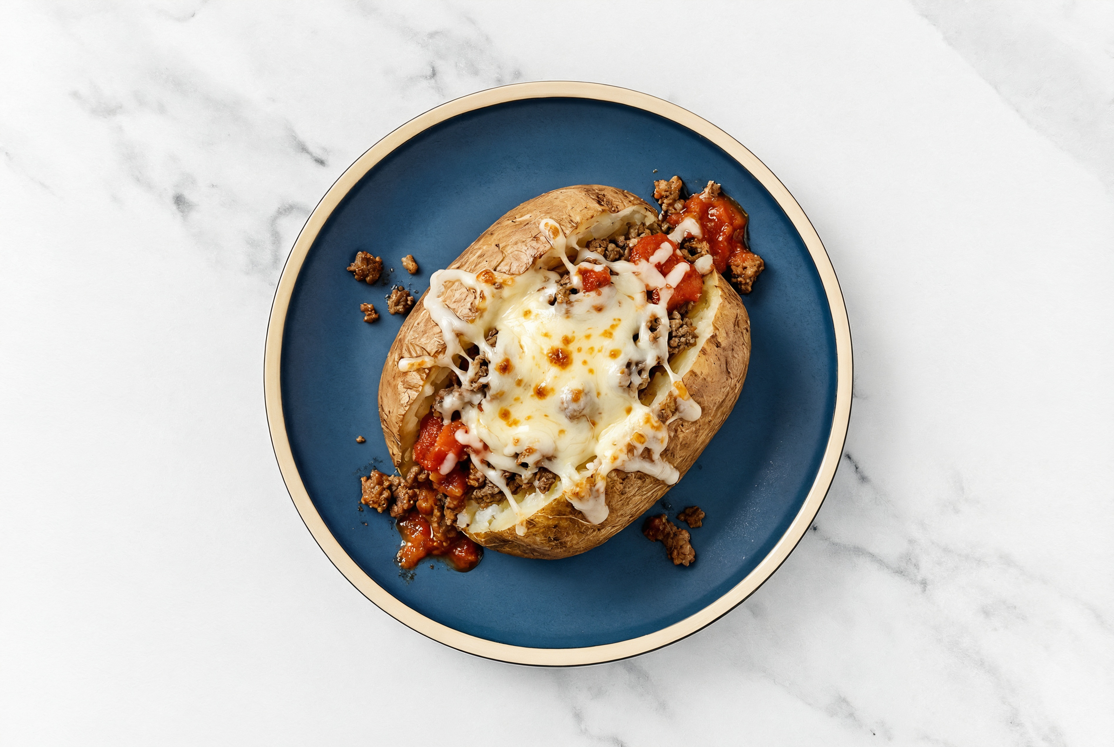 Cheesy Bolognese Stuffed Potatoes with Tavern Beef Burger