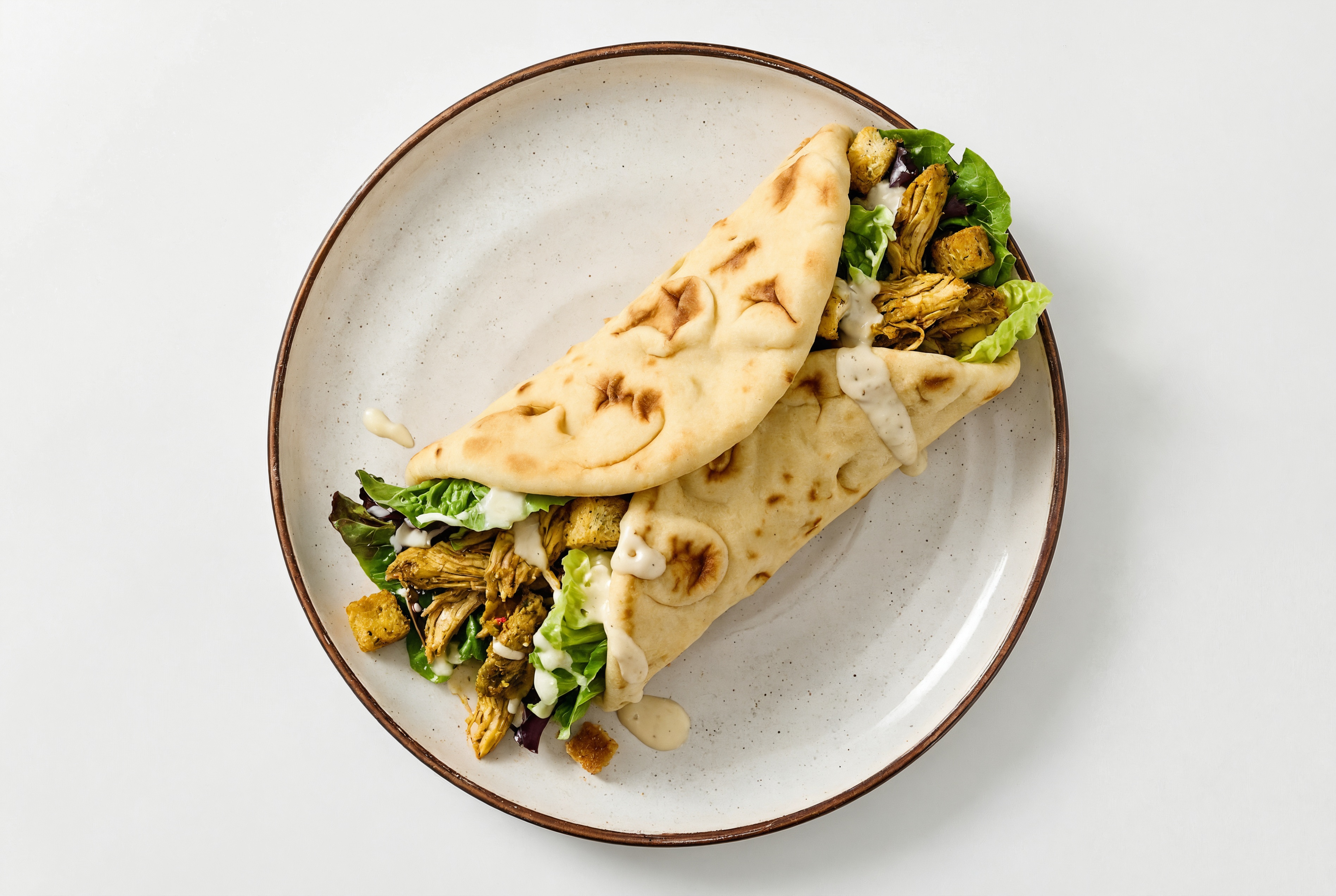 Garlicky Little Gem Shawarma Wrap