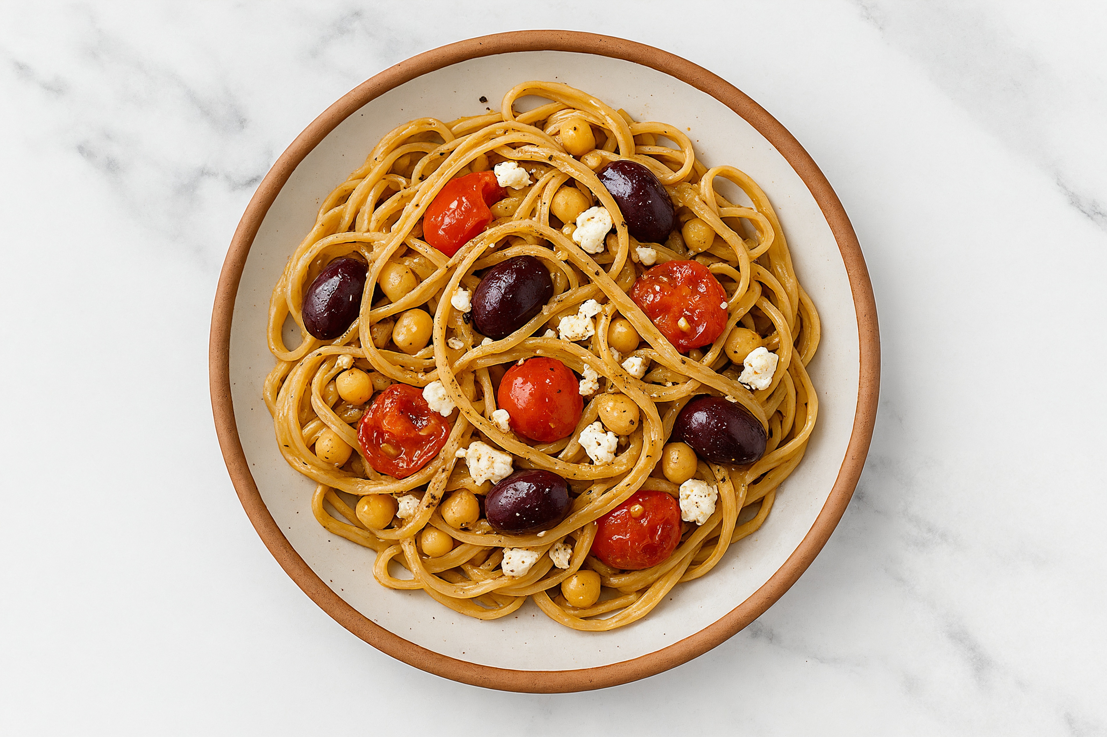 Mediterranean Baked Feta Pasta with Cauliflower Linguine