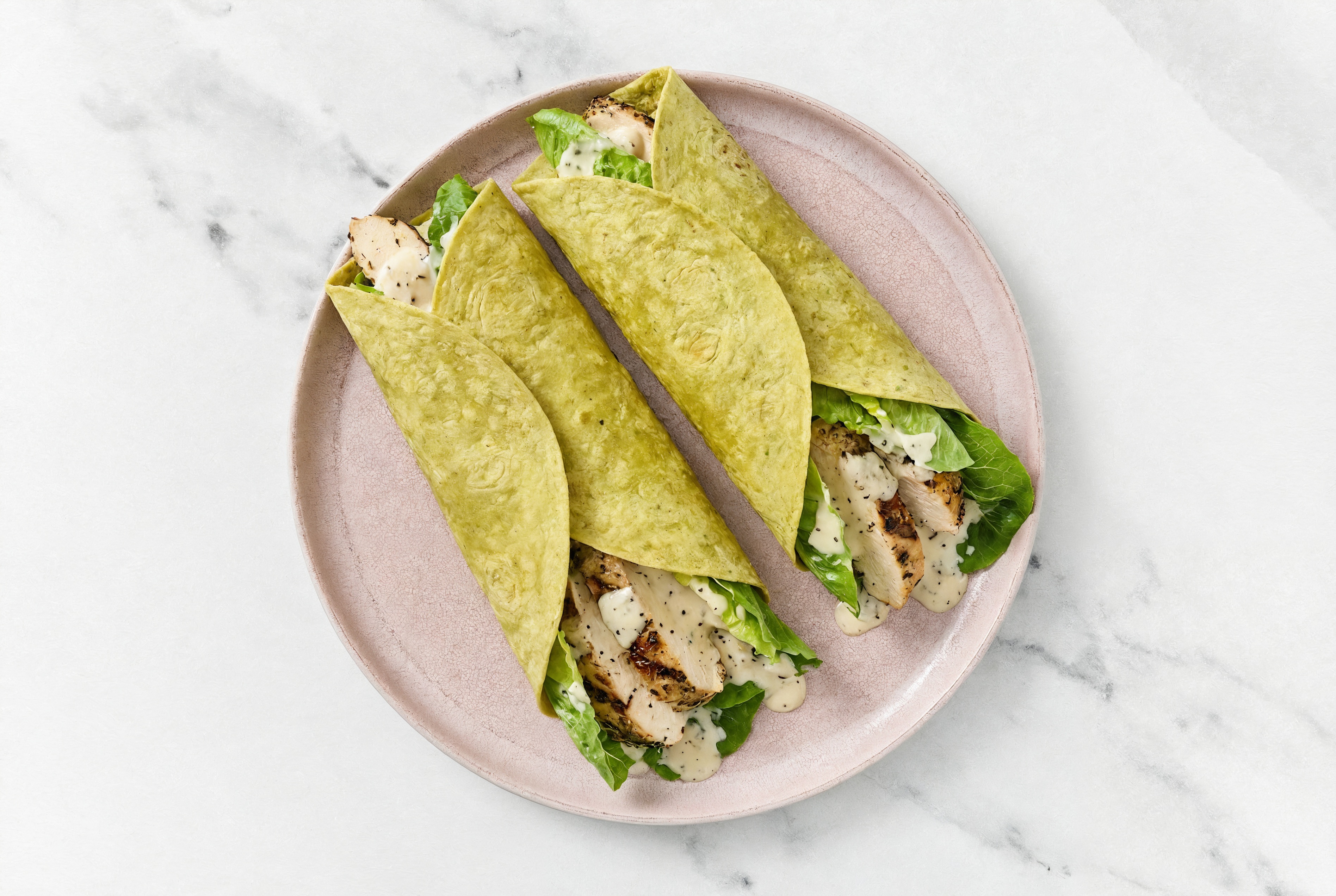 Creamy Asiago Mediterranean Grilled Chicken Breast Wrap