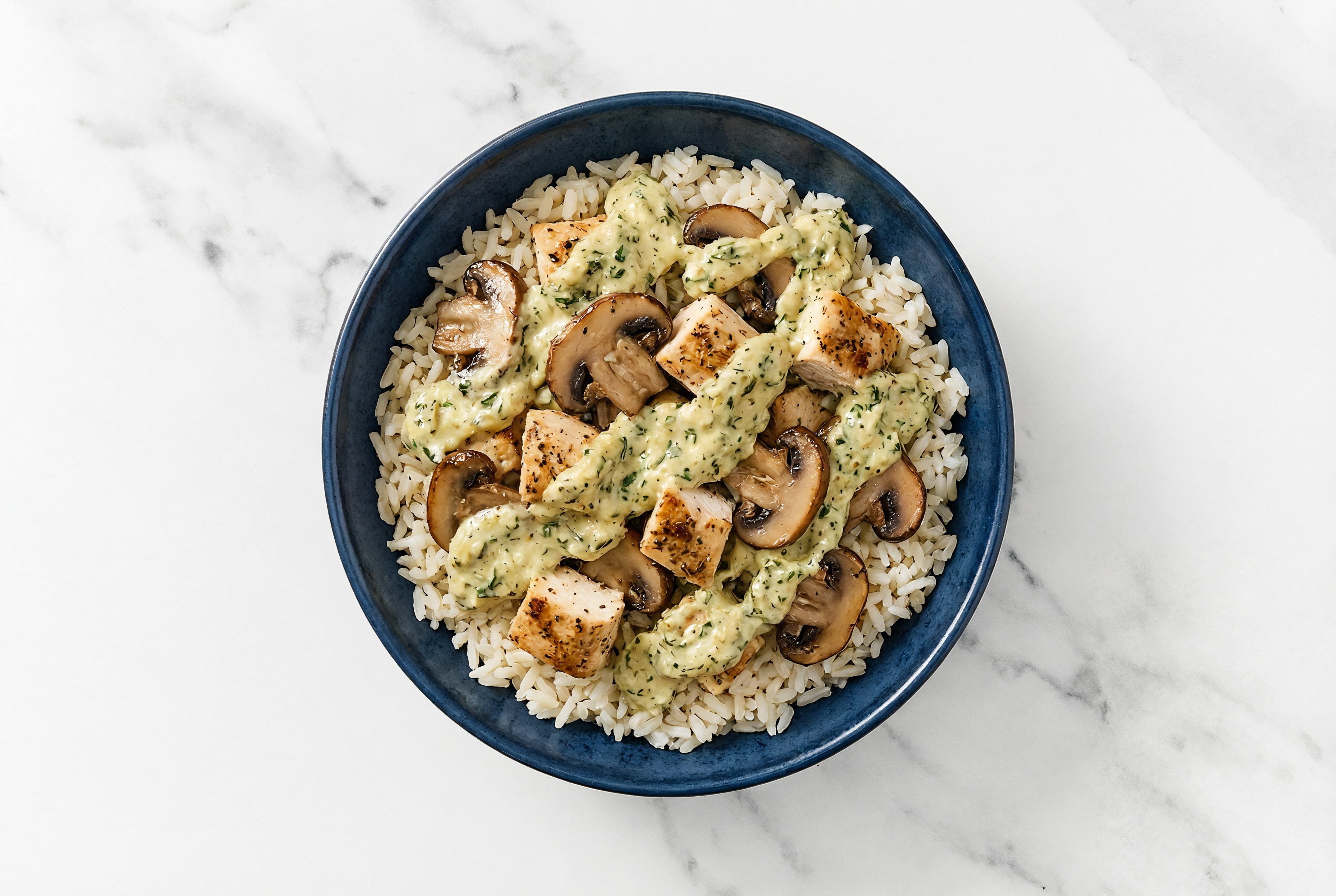 Chicken & Mushroom Grain Bowl with Spinach Artichoke