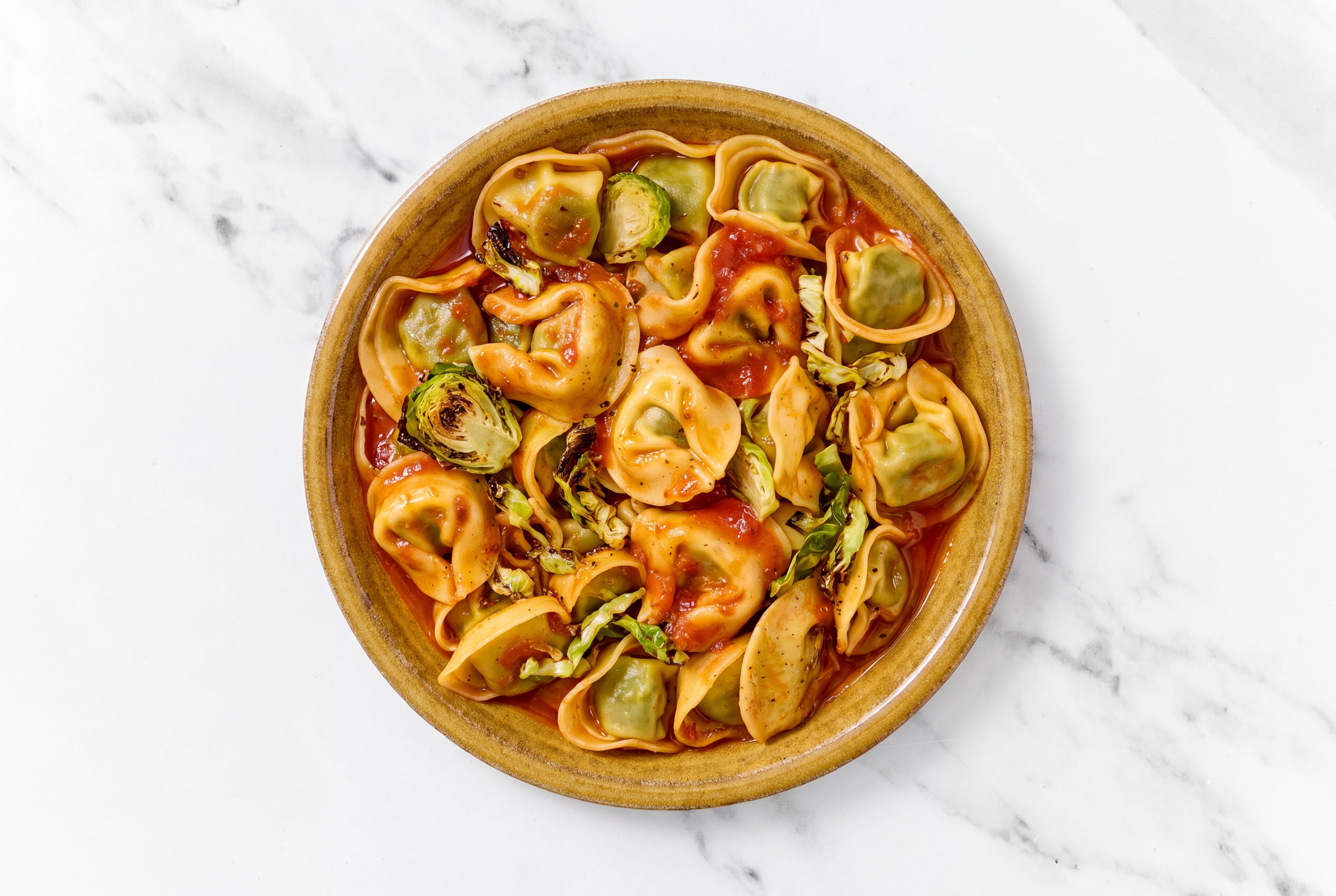 Tortellini Marinara + Brussels