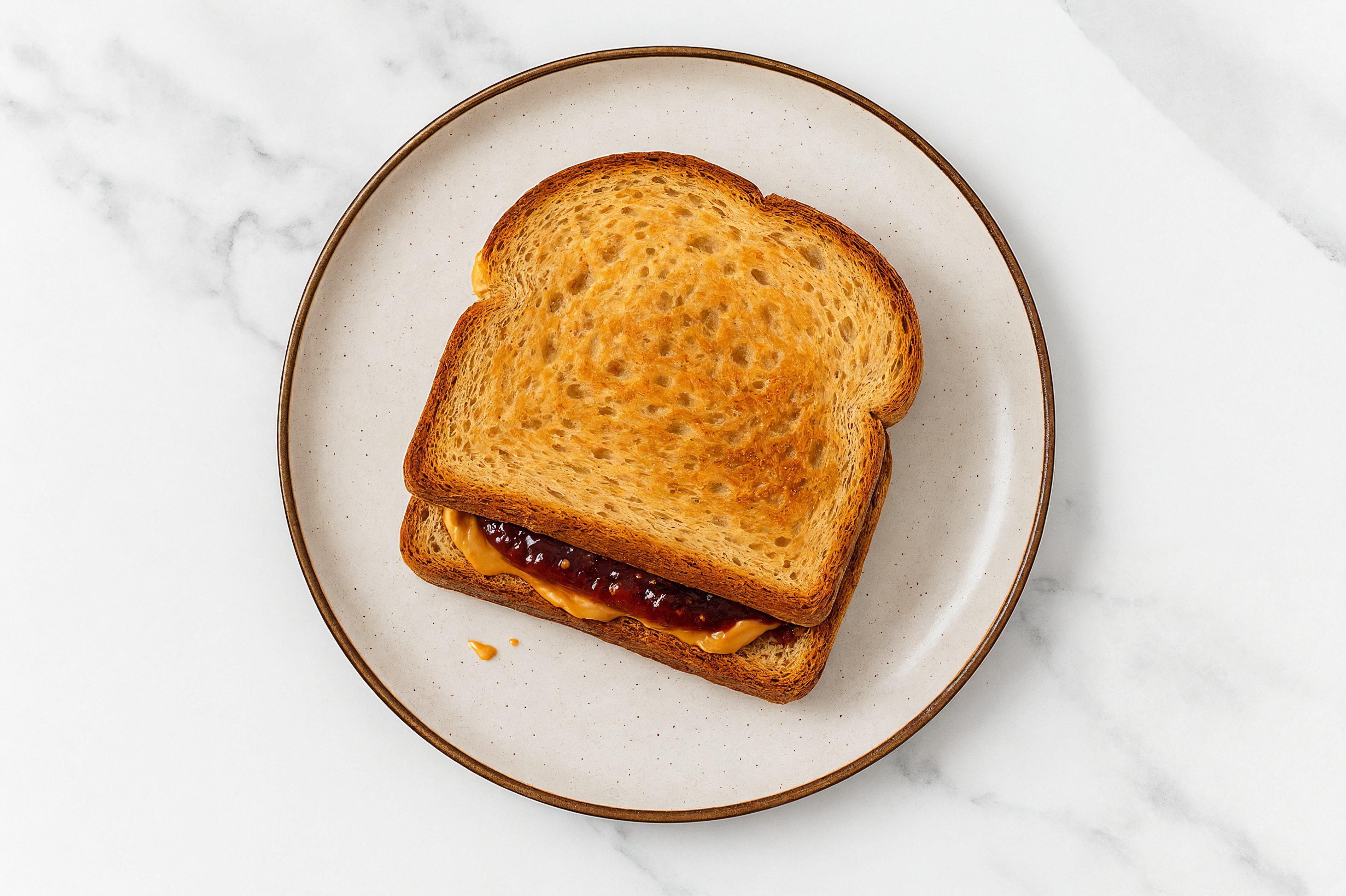 Peanut Butter + Strawberry Jam Sprouted Wheat Sandwich