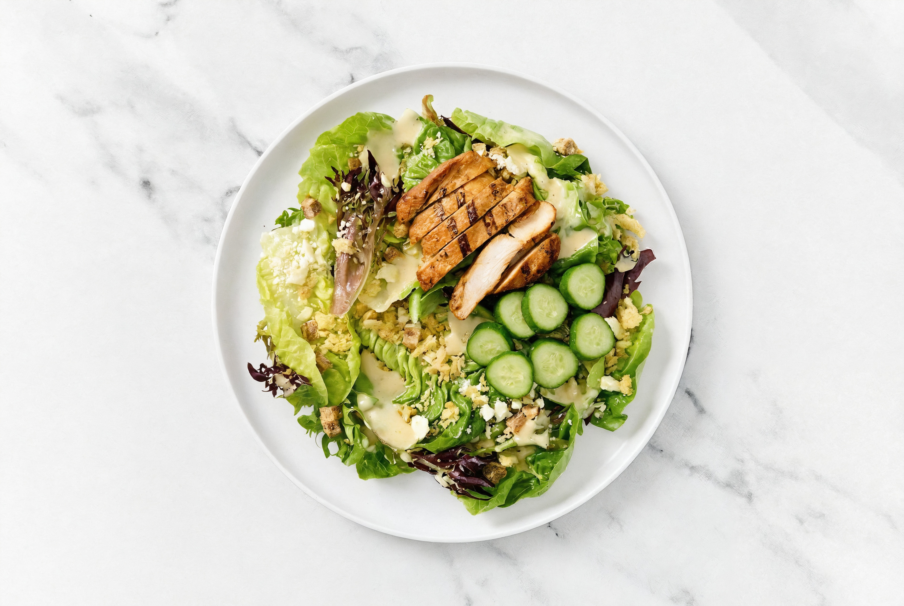 Hearty Quick Blackened Chicken Little Gem Salad